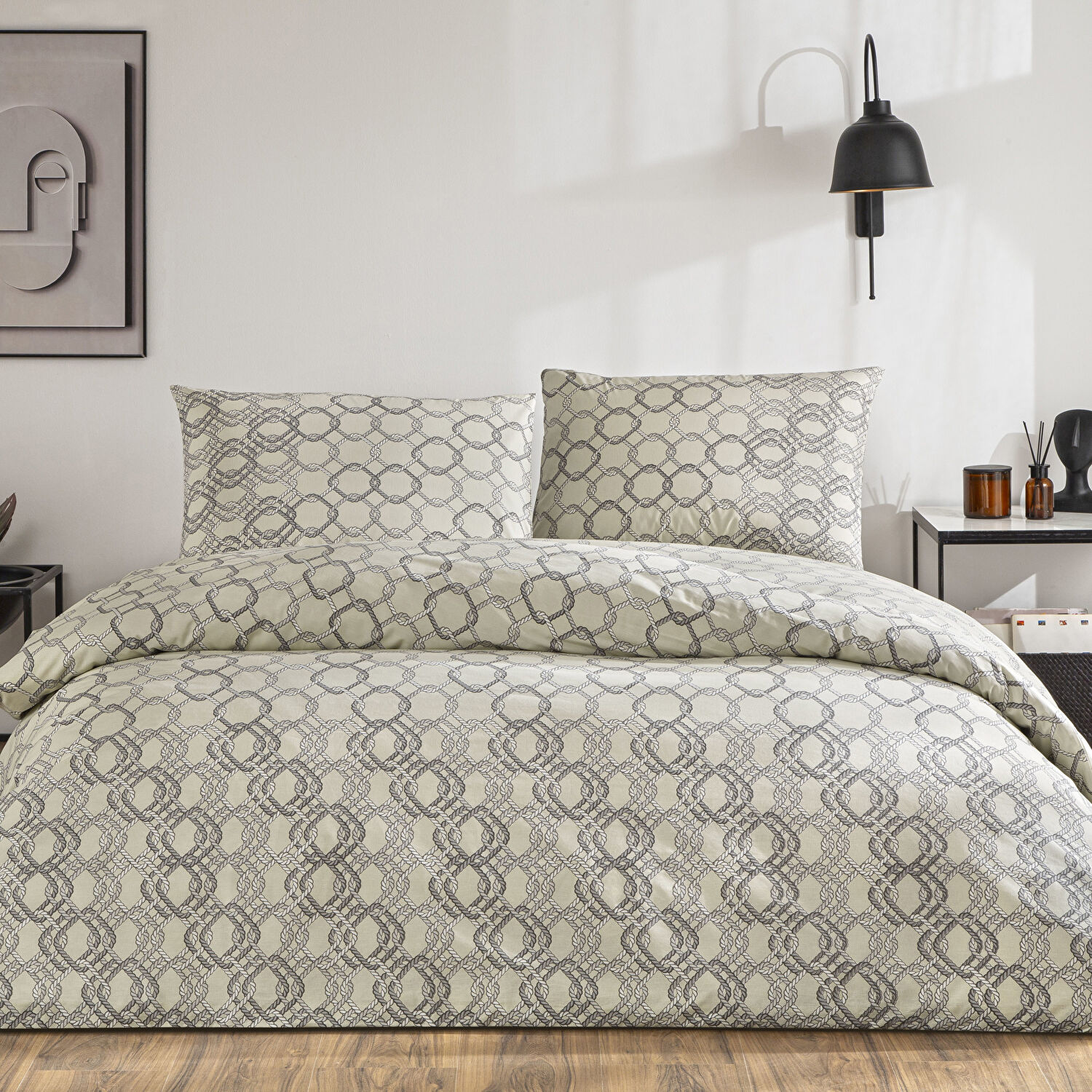 Taç Galen Ranforce Çift Kişilik Nevresim Takımı Gri