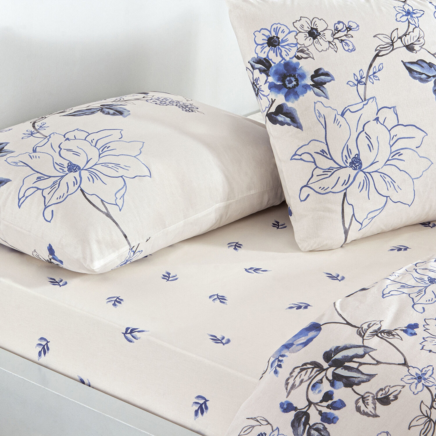 Taç Luna Ranforce Çift Kişilik Nevresim Takımı Mavi