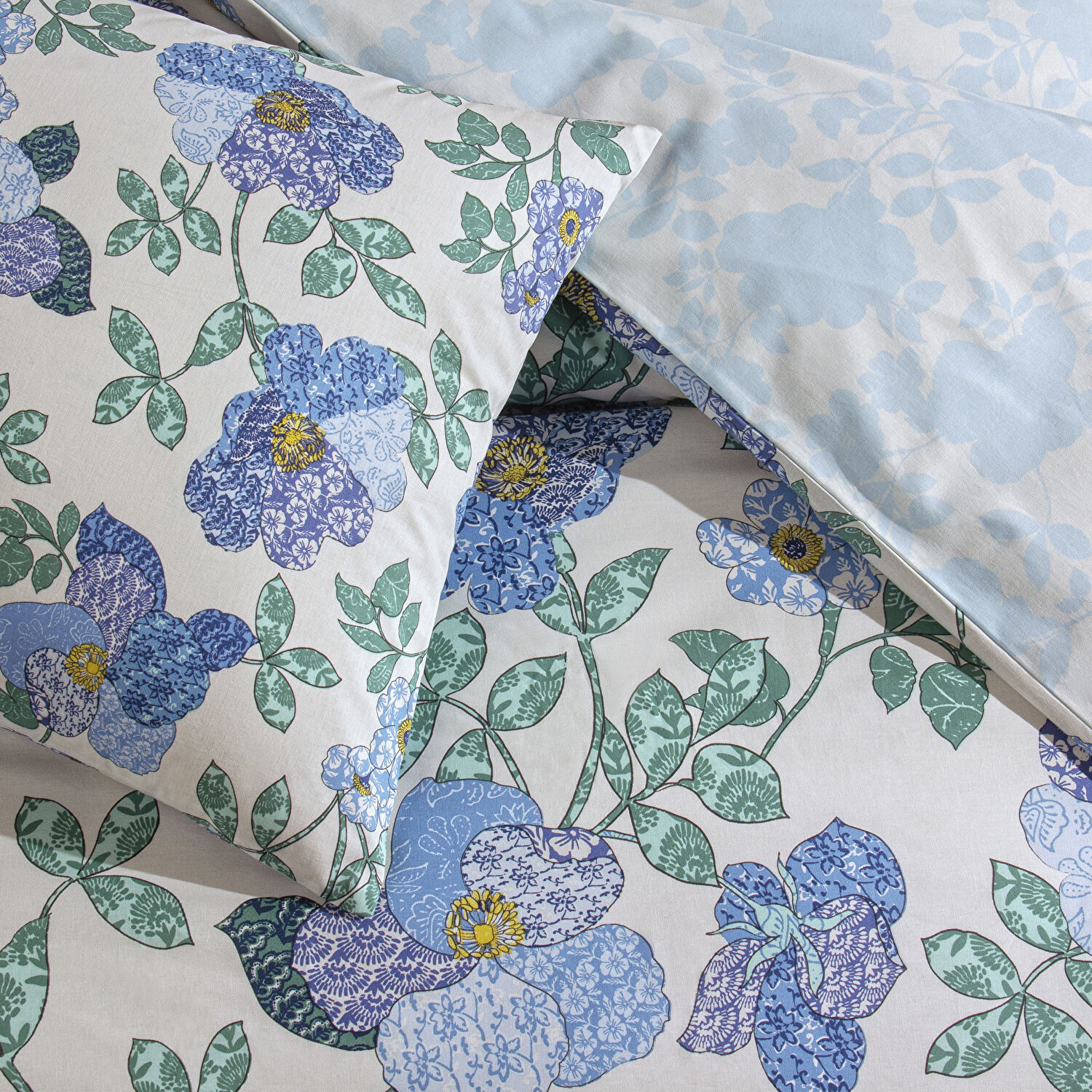 Taç Ardena Ranforce Çift Kişilik Nevresim Takımı Mavi