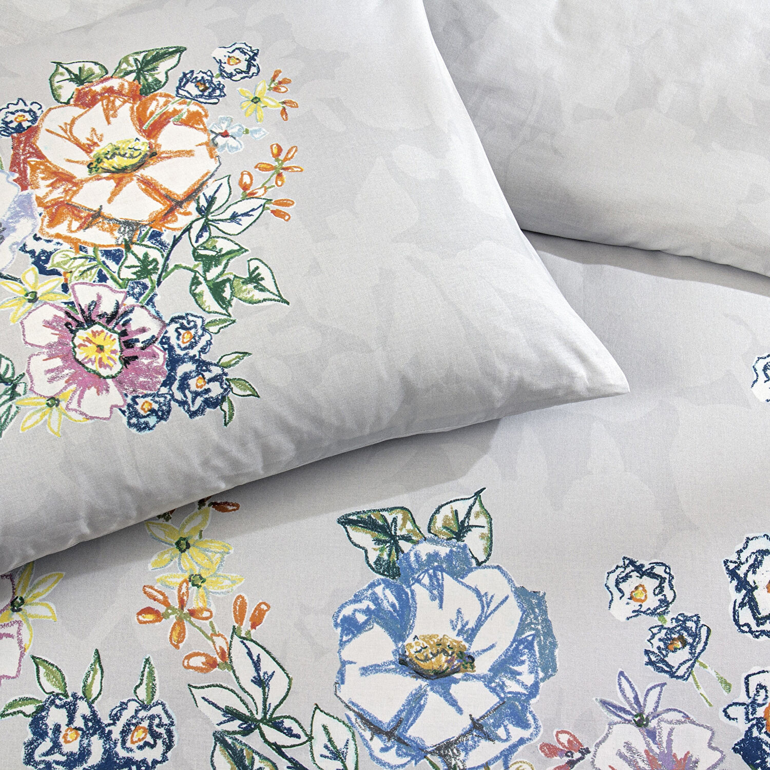 Taç Fiora Ranforce Çift Kişilik Nevresim Takımı Gri