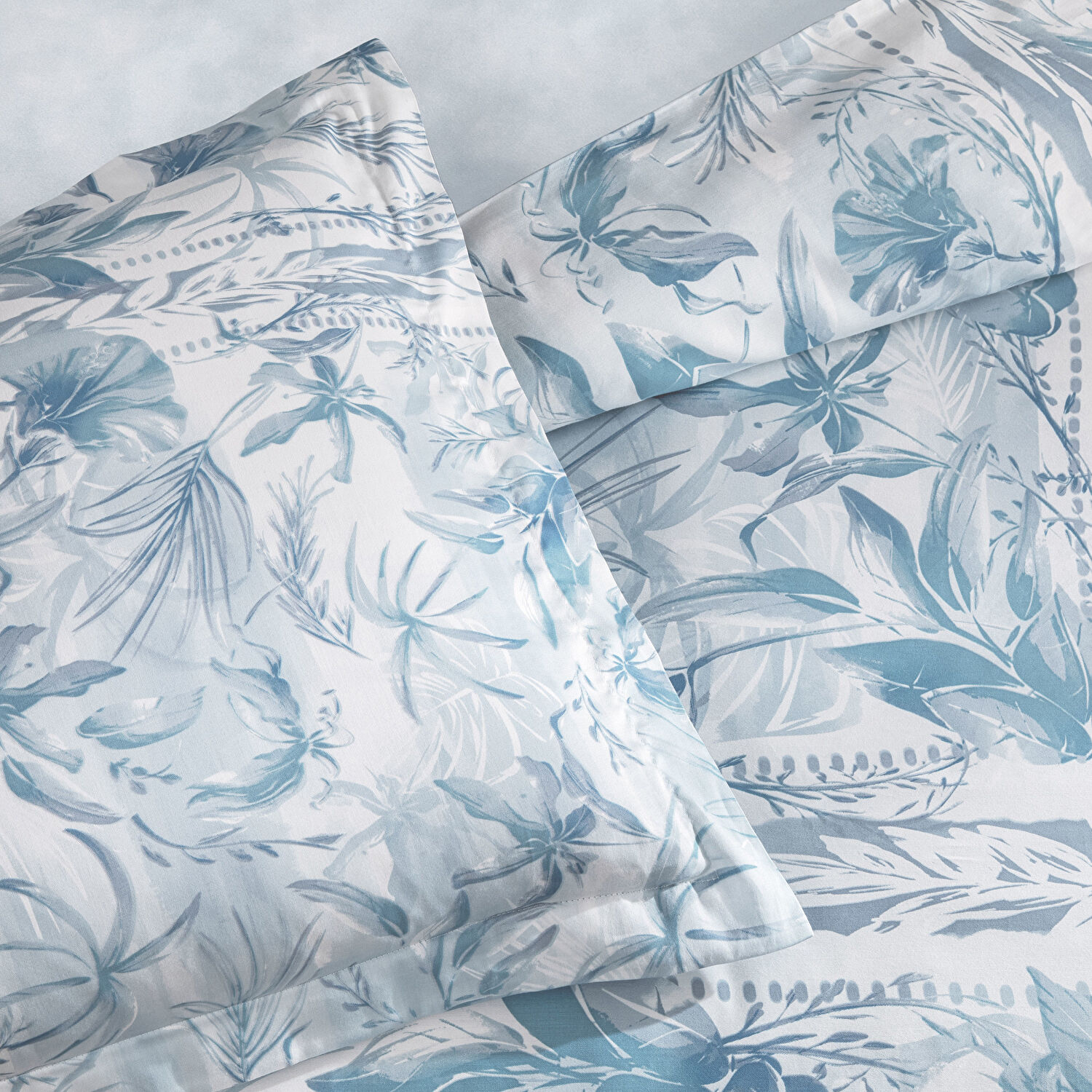 Taç Velora Saten Çift Kişilik Nevresim Takımı Mavi