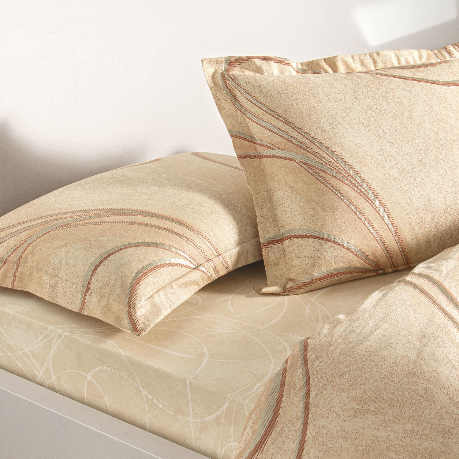 Taç Elisandra Saten Çift Kişilik Nevresim Takımı Bakır