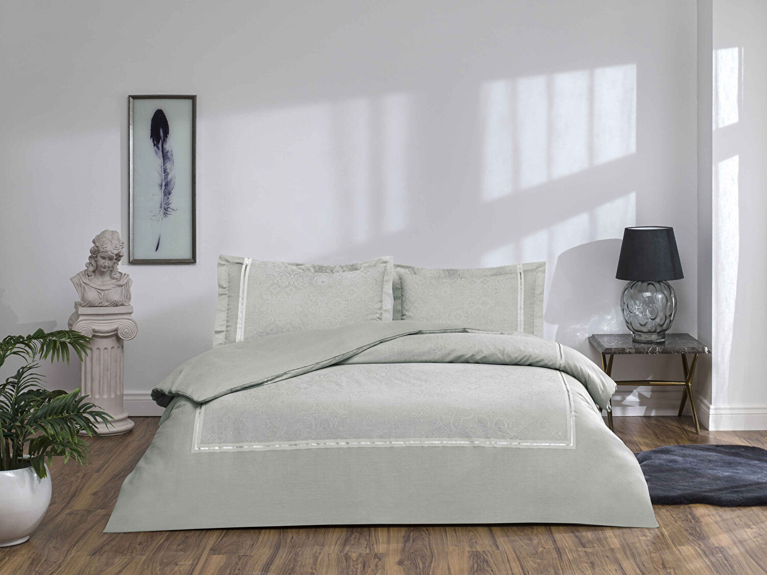 Taç Salvorıa Saten Çift Kişilik Nevresim Takımı Lila