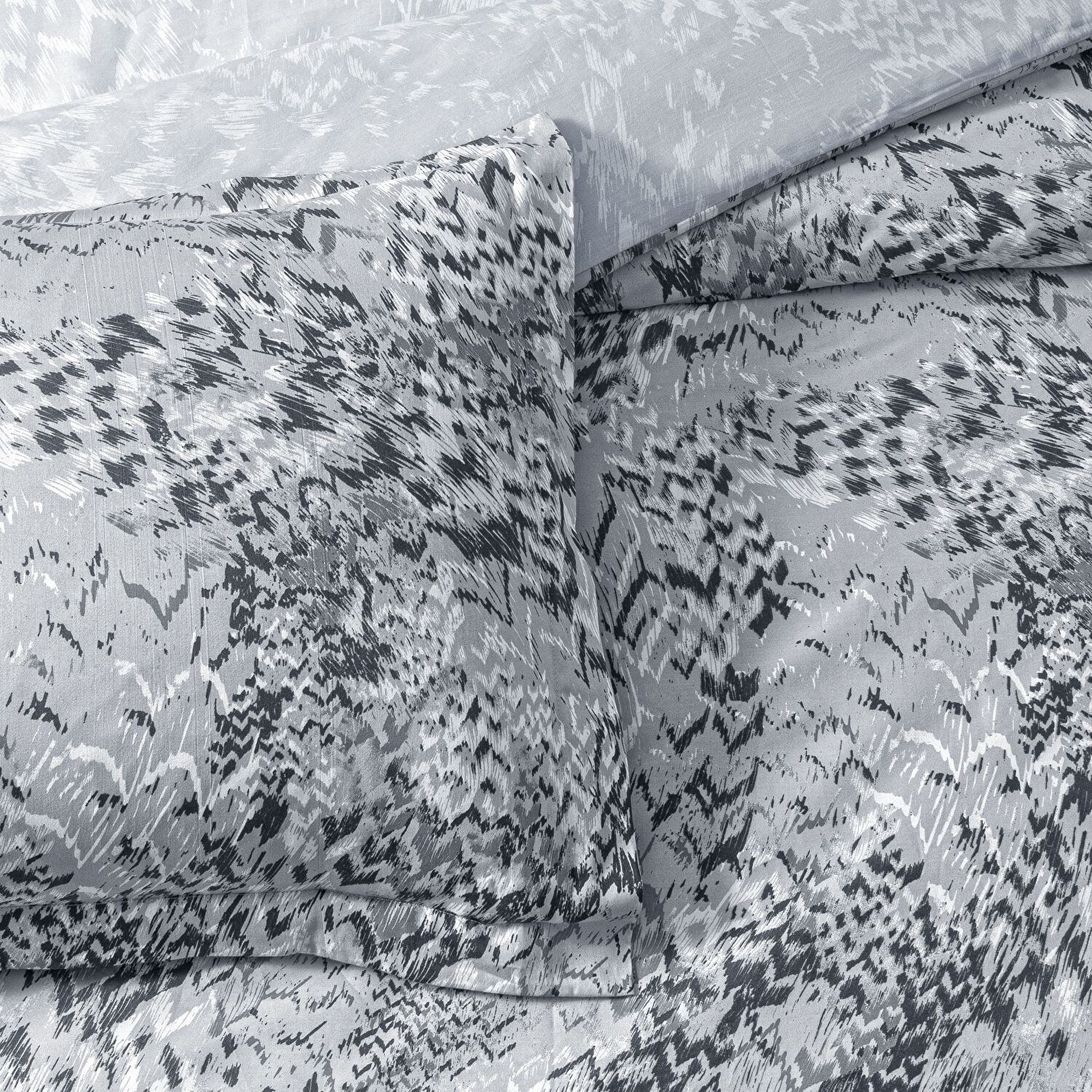 Taç Ornıva Saten Çift Kişilik Nevresim Takımı Gri