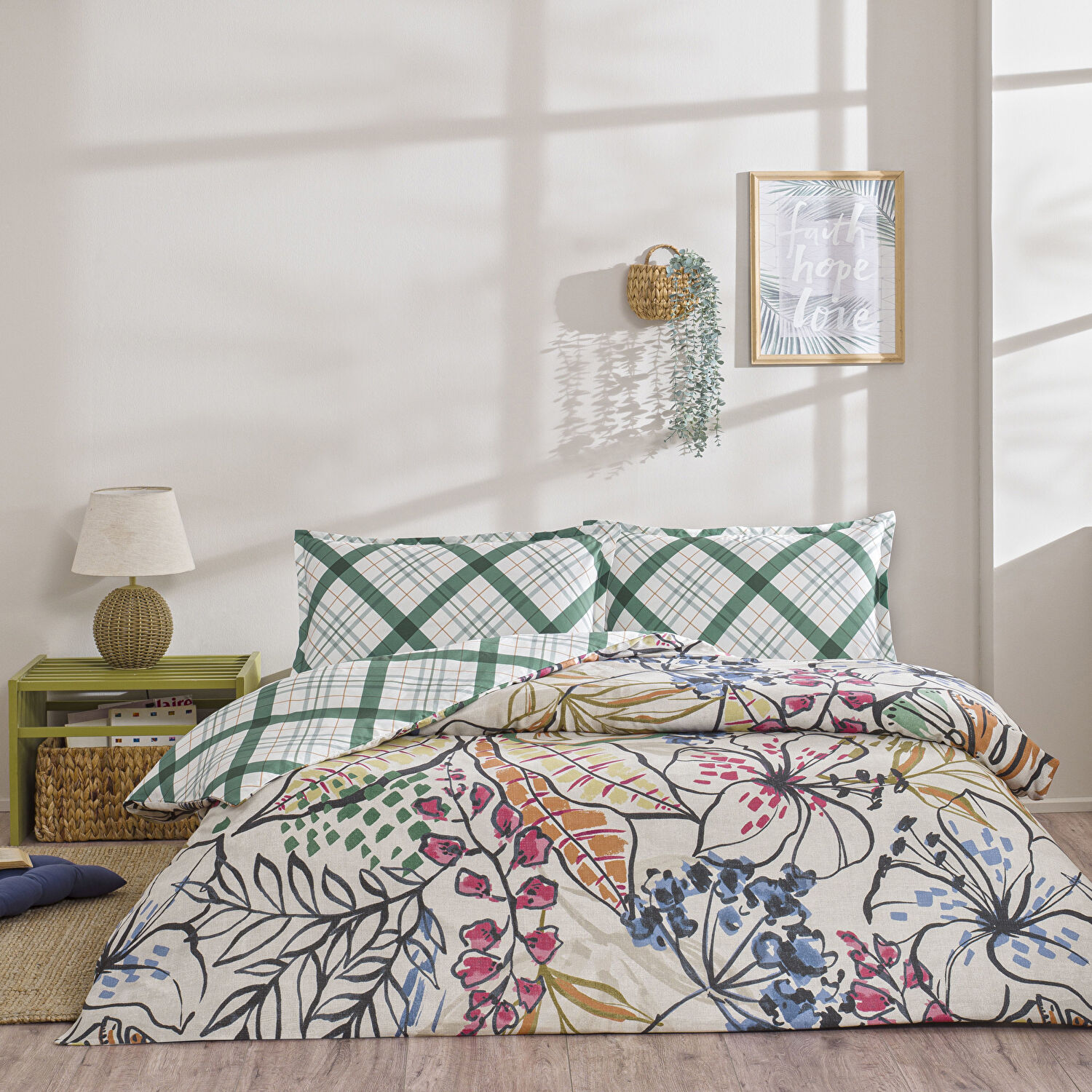 Taç Greeny Seç&Ser Çift Kişilik Nevresim Takımı Yeşil