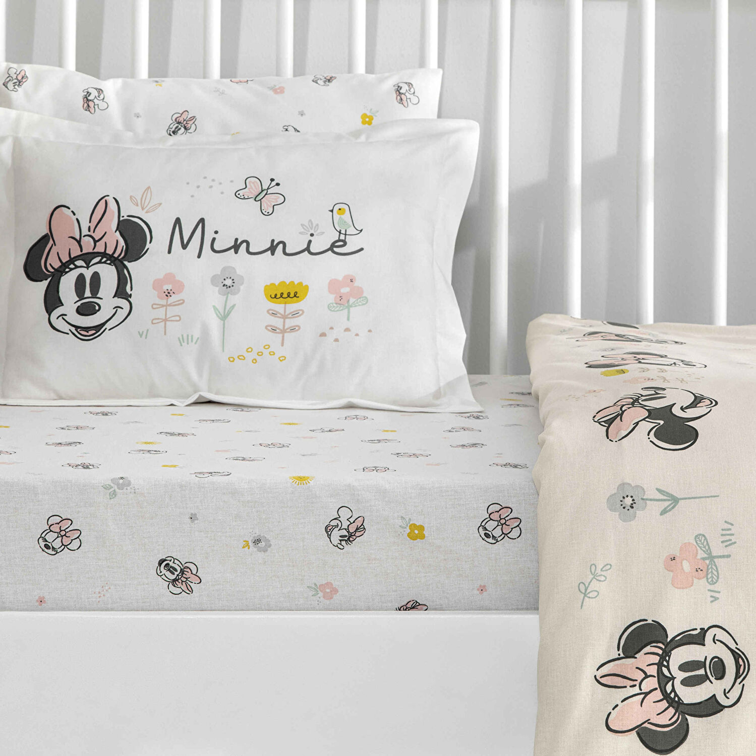 Taç Lisanslı Disney Minnie Mouse Dream Baby Pamuk Bebek Nevresim Takımı
