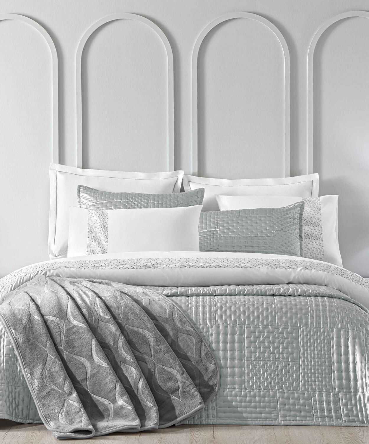 Taç Melisande 3lü Çeyiz Seti Antrasit