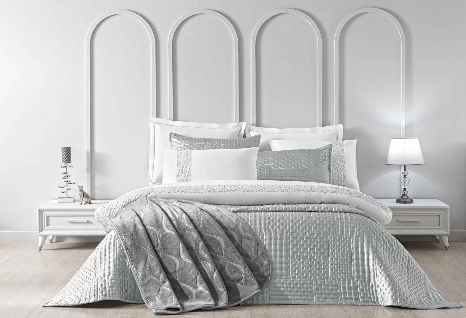 Taç Melisande 3lü Çeyiz Seti Antrasit