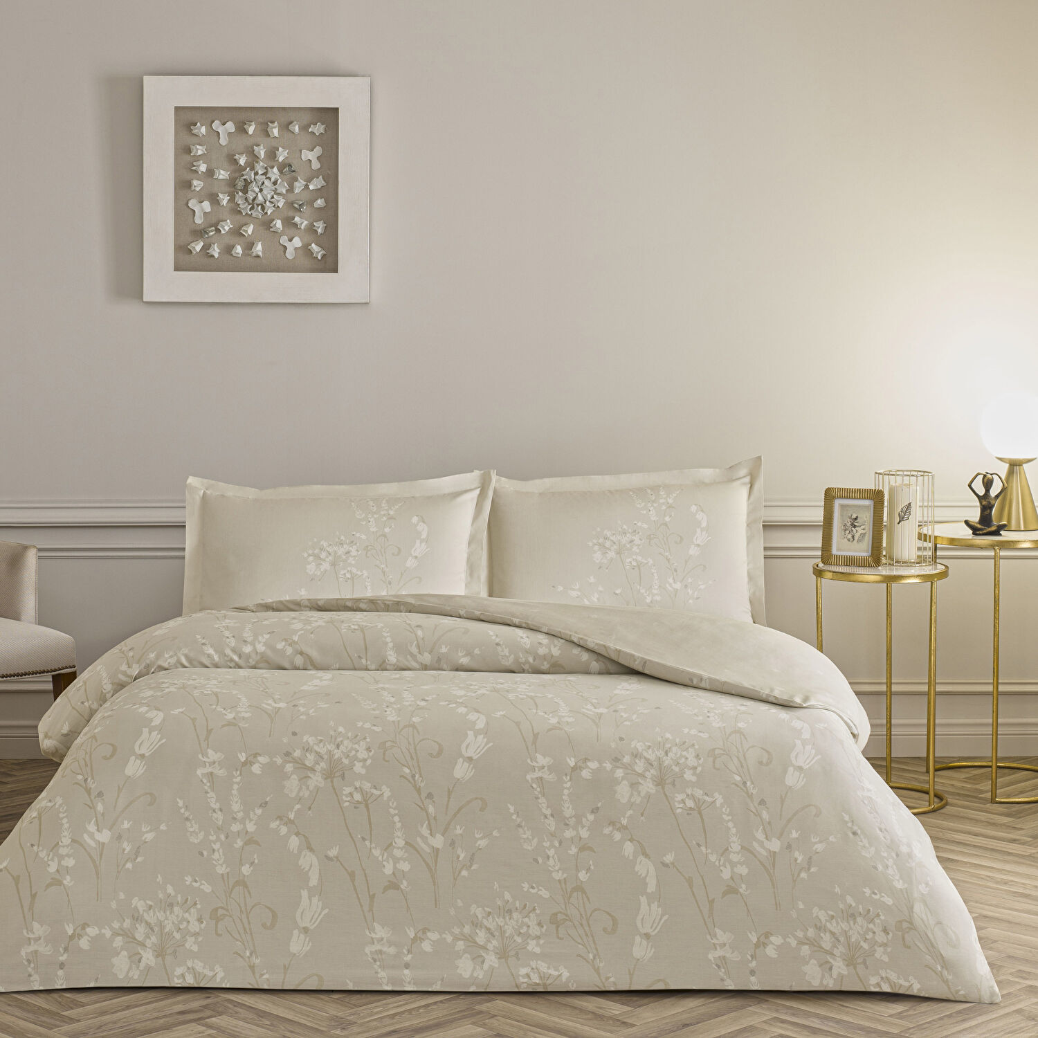 Taç Glint Saten Çift Kişilik Nevresim Takımı Taş