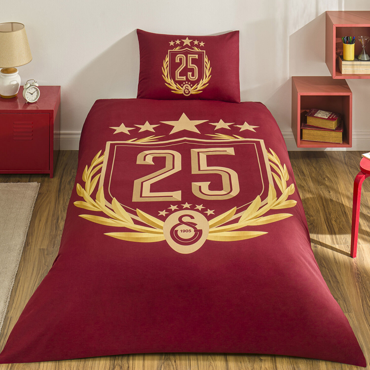 Taç Lisanslı Galatasaray 25.Şampiyonluk 50x70 cm Yastık Kılıfı