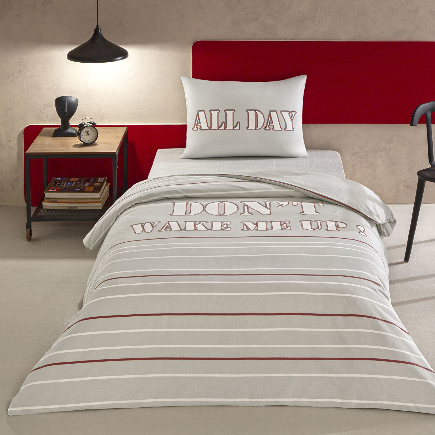 Taç Zuno Ranforce Tek Kişilik Nevresim Takımı Gri