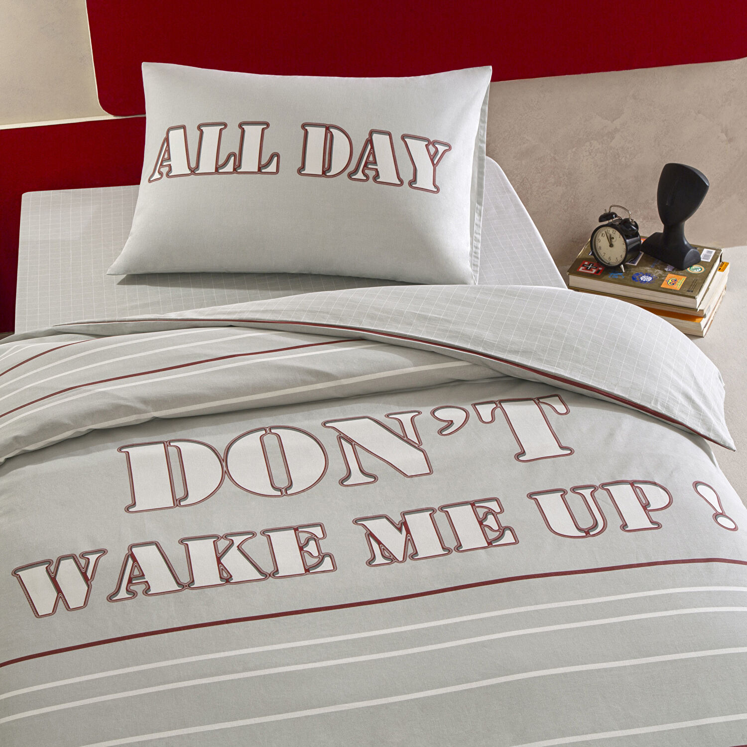 Taç Zuno Ranforce Tek Kişilik Nevresim Takımı Gri