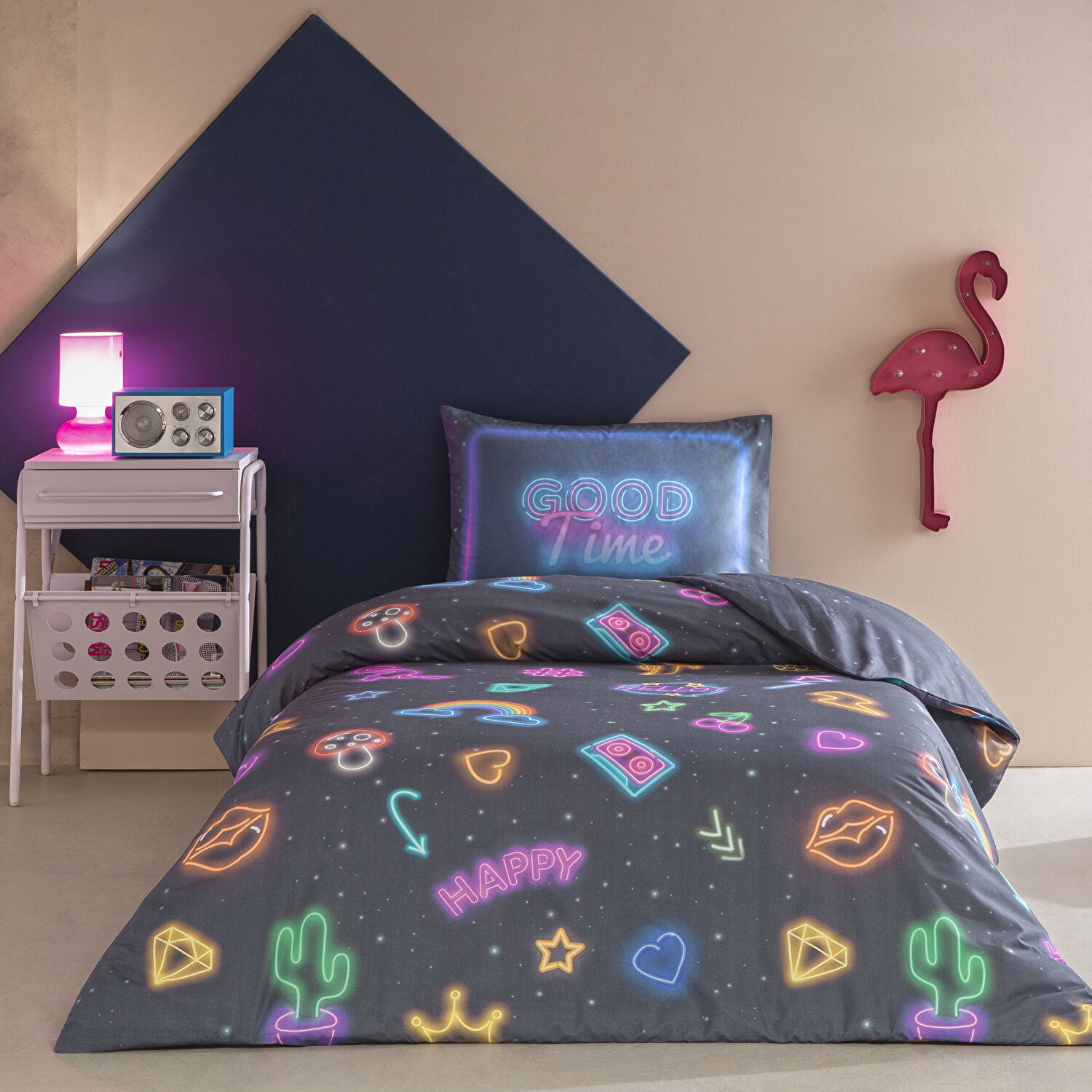 Taç Vibra Ranforce Tek Kişilik Nevresim Takımı Mor