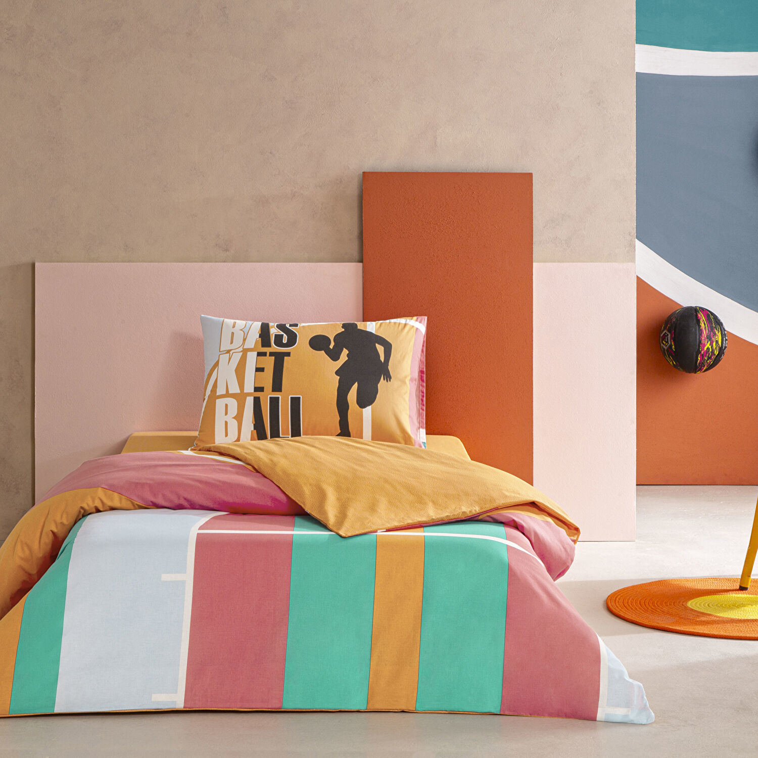 Taç Pixor Ranforce Tek Kişilik Nevresim Takımı Turuncu