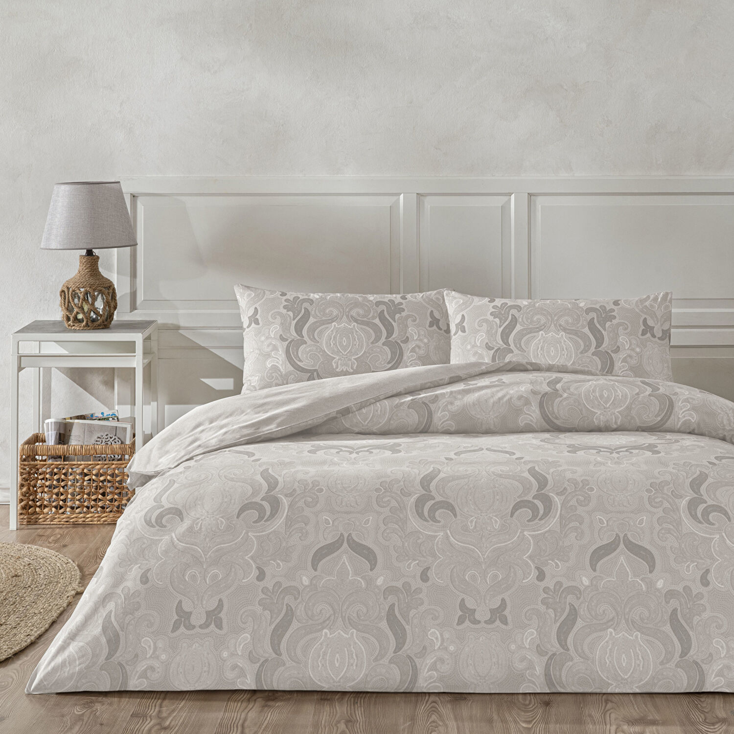 Taç Norellia Ranforce Çift Kişilik Nevresim Takımı Gri