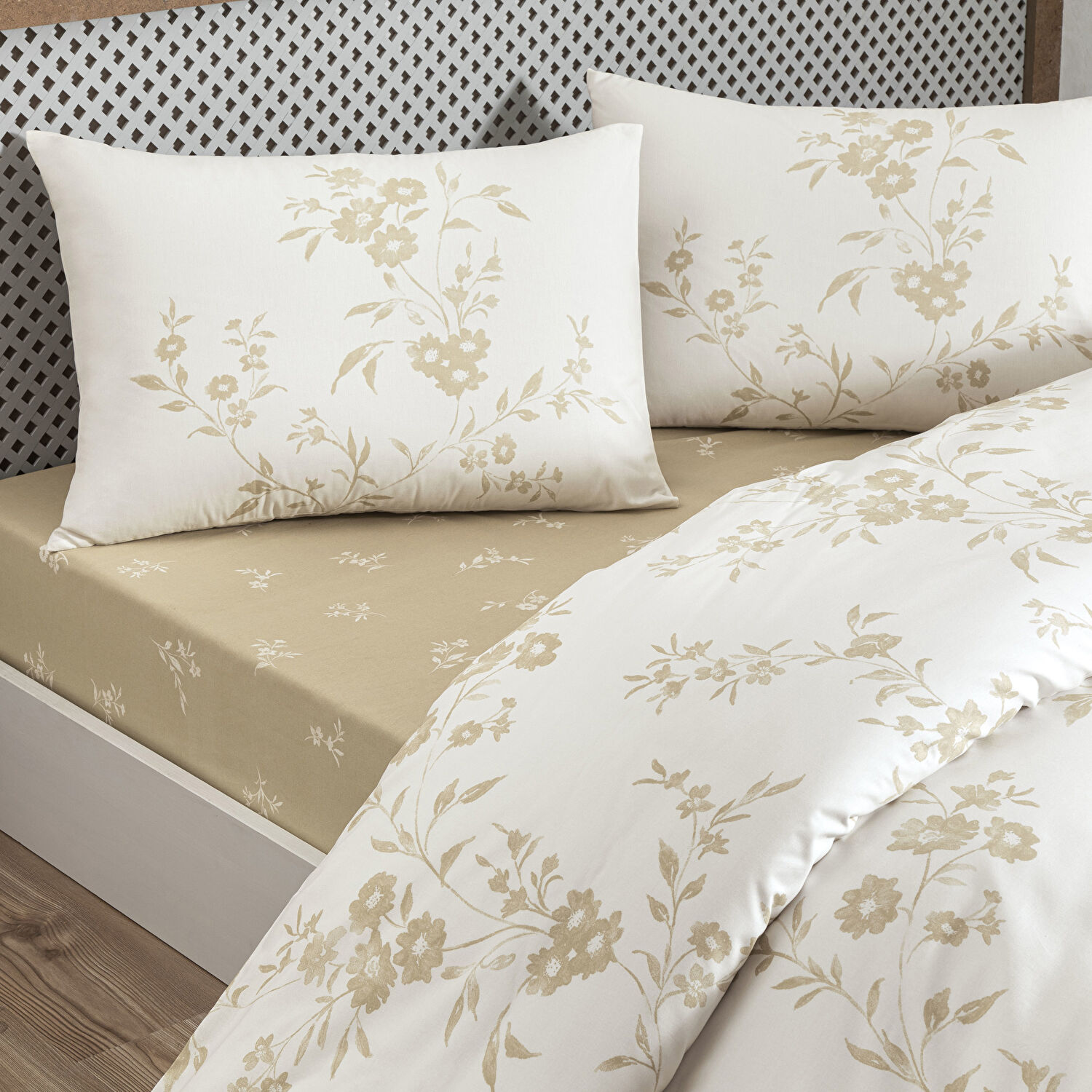 Taç Vellise Ranforce Çift Kişilik Nevresim Takımı Beyaz