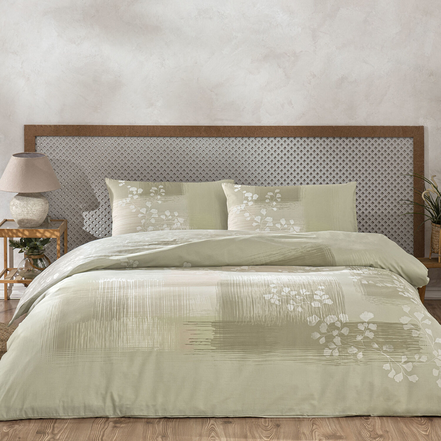 Taç Ilra Ranforce Çift Kişilik Nevresim Takımı Bej