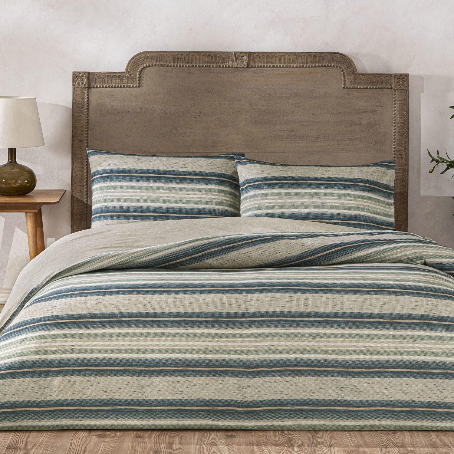 Taç Nores Ranforce Çift Kişilik Nevresim Takımı Mavi