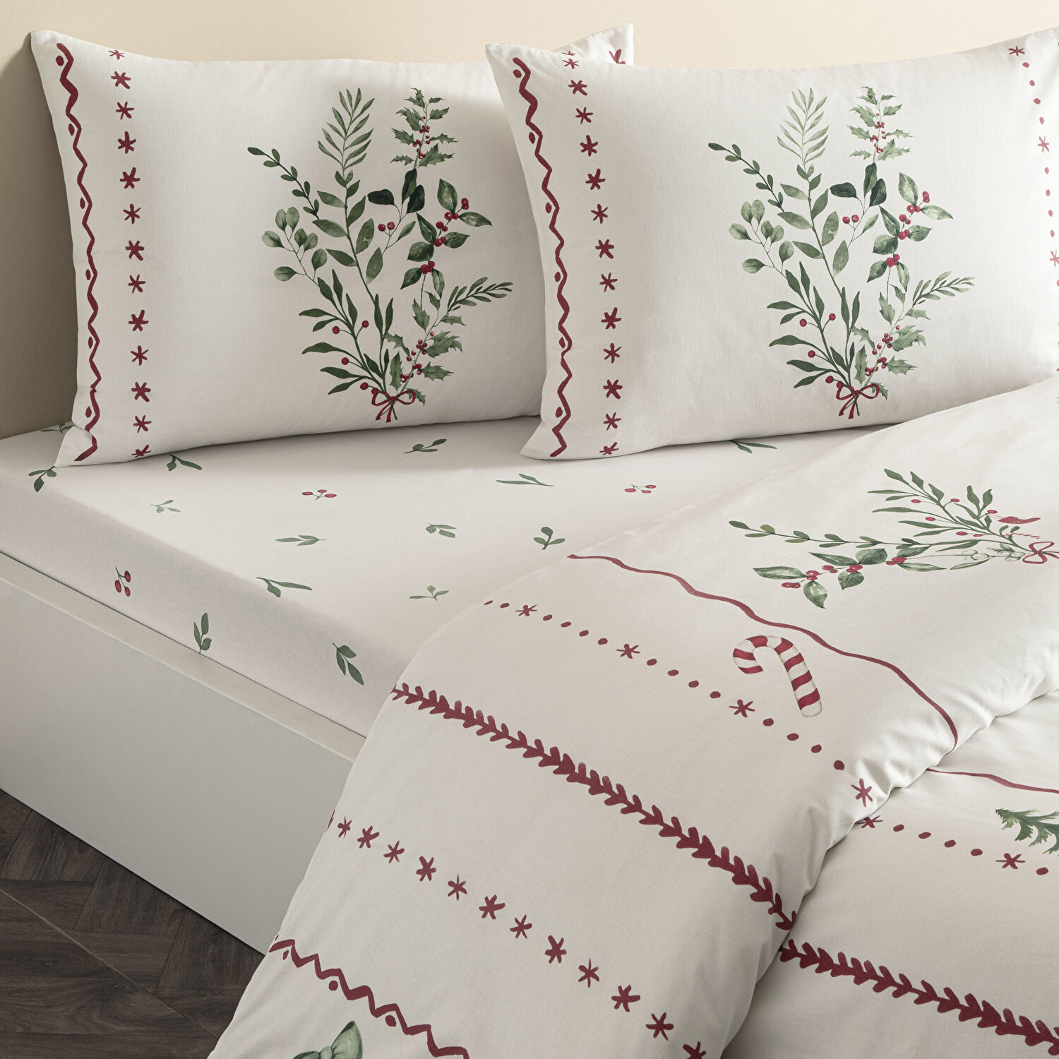 Taç Mistovia Glow Ranforce Çift Kişilik Nevresim Takımı Beyaz