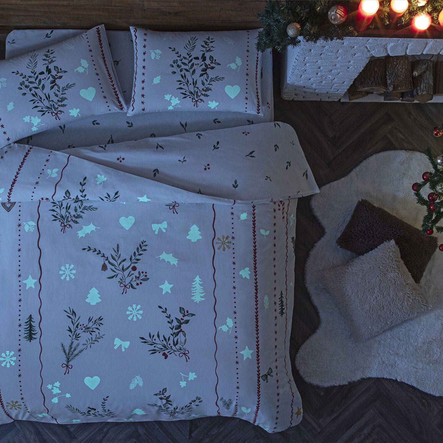 Taç Mistovia Glow Ranforce Çift Kişilik Nevresim Takımı Beyaz