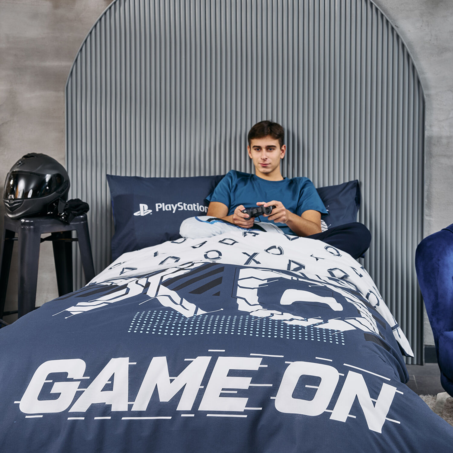 Taç Lisanslı Playstation Game on Tek Kişilik Pamuk Nevresim Takımı 100