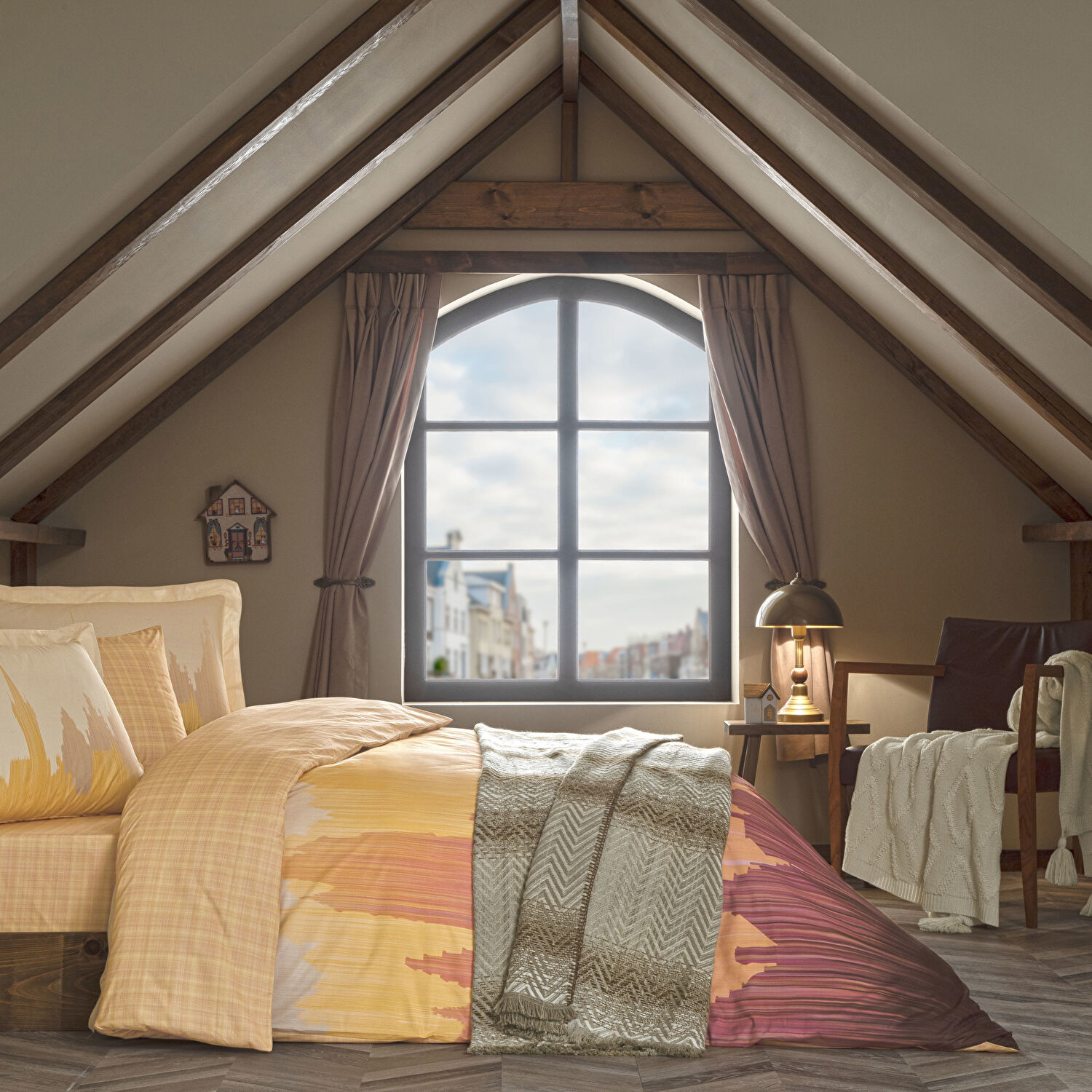 Taç Butik Alba Pamuk Percale 2'li Yastık Kılıfı Seti Turuncu