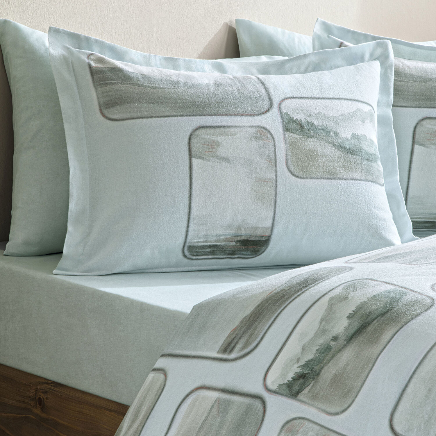 Taç Butik Lune Pamuk Çarşaf Çift Kişilik Mavi