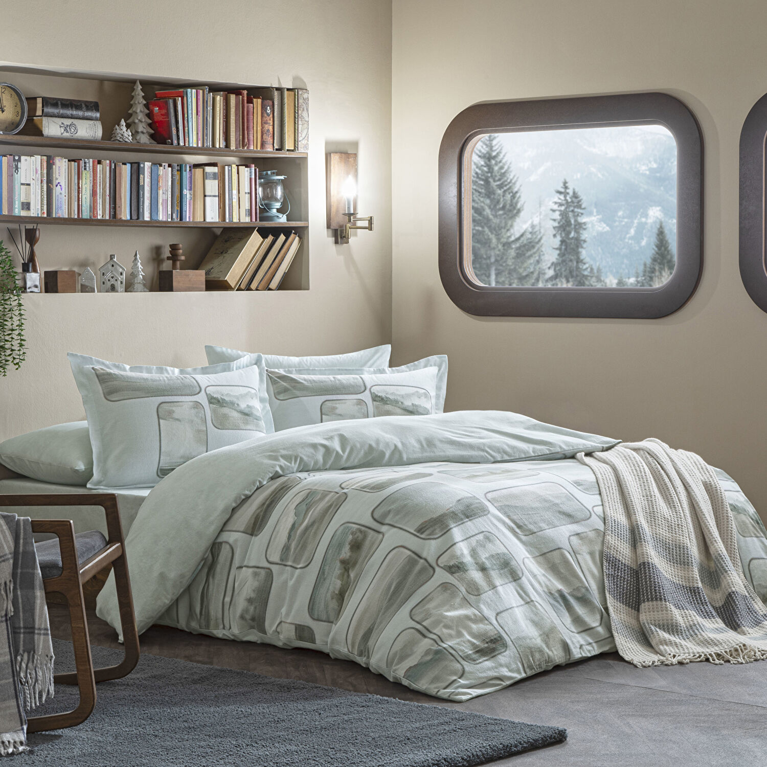 Taç Butik Lune Pamuk 2'li Yastık Kılıfı Seti Mavi