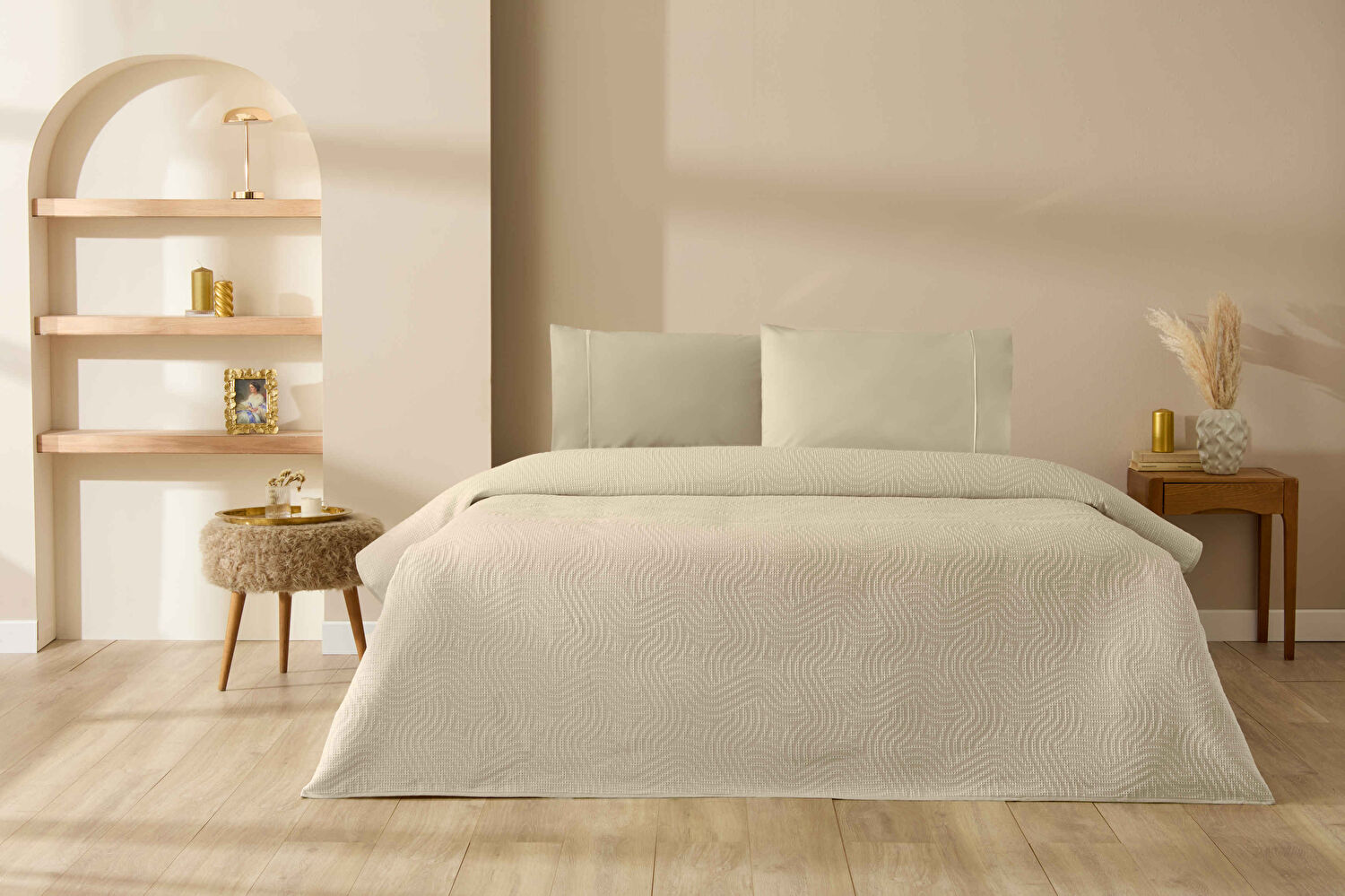 Taç Jakar Selva Çift Kişilik Pike Takımı Taş