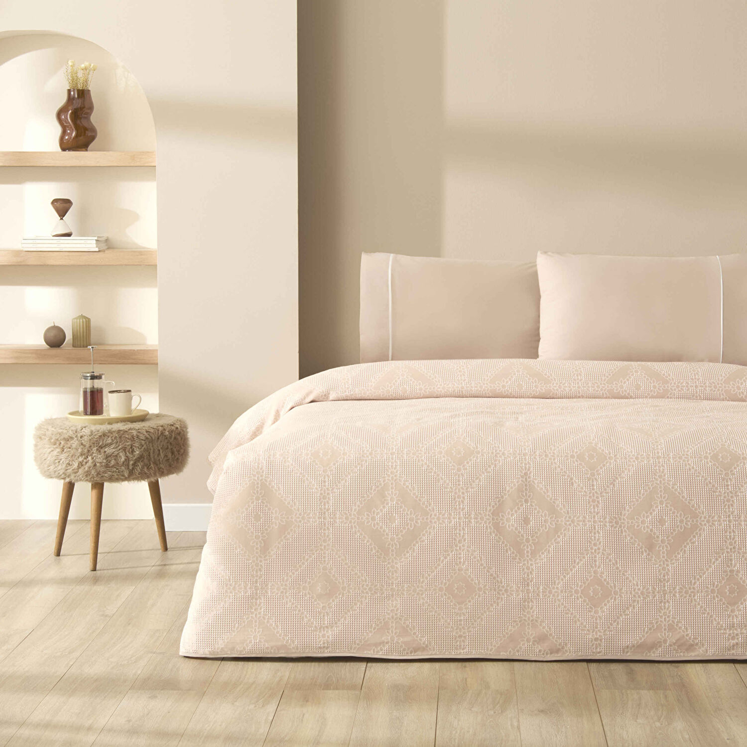 Taç Jakar Delissa Queen Size Pike Takımı Somon