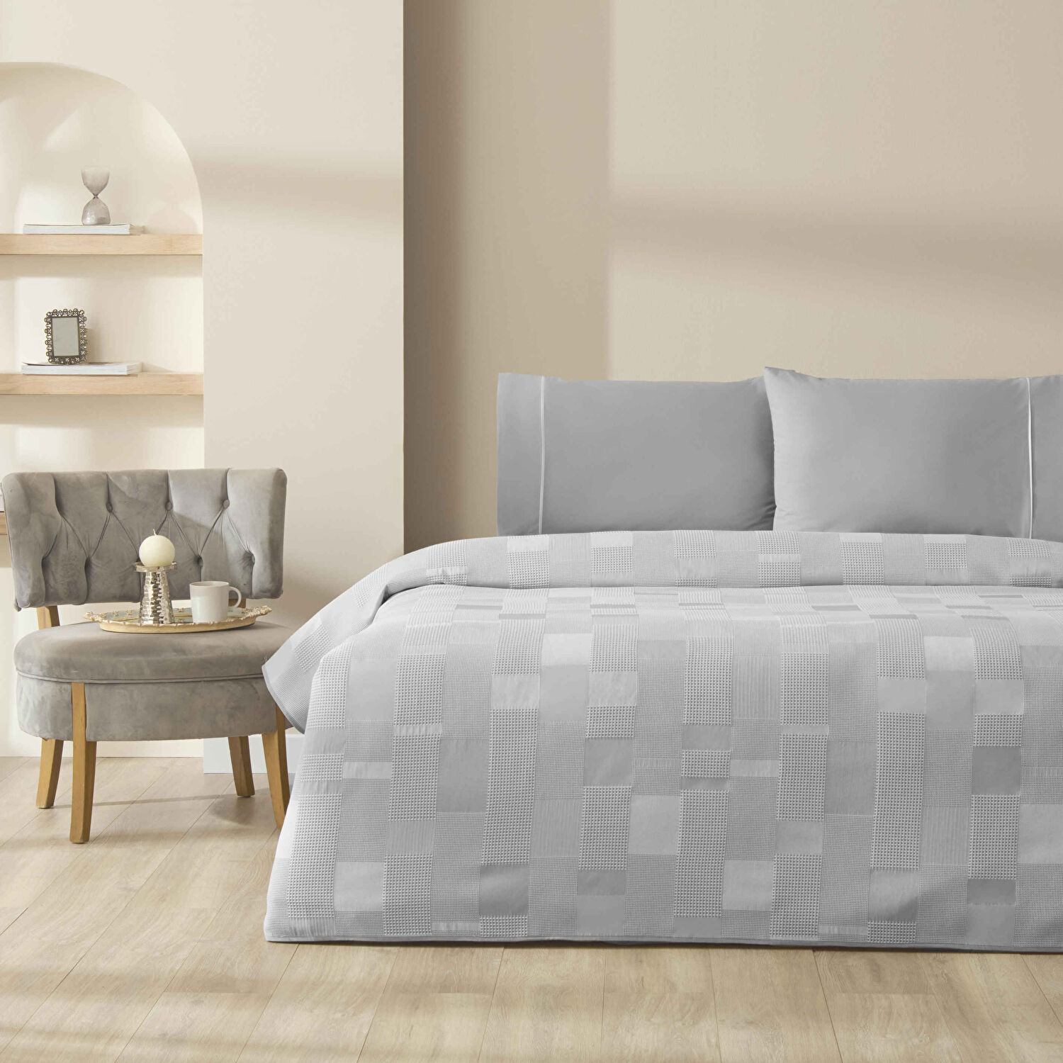 Taç Jakar Alvora Queen Size Pike Takımı Antrasit