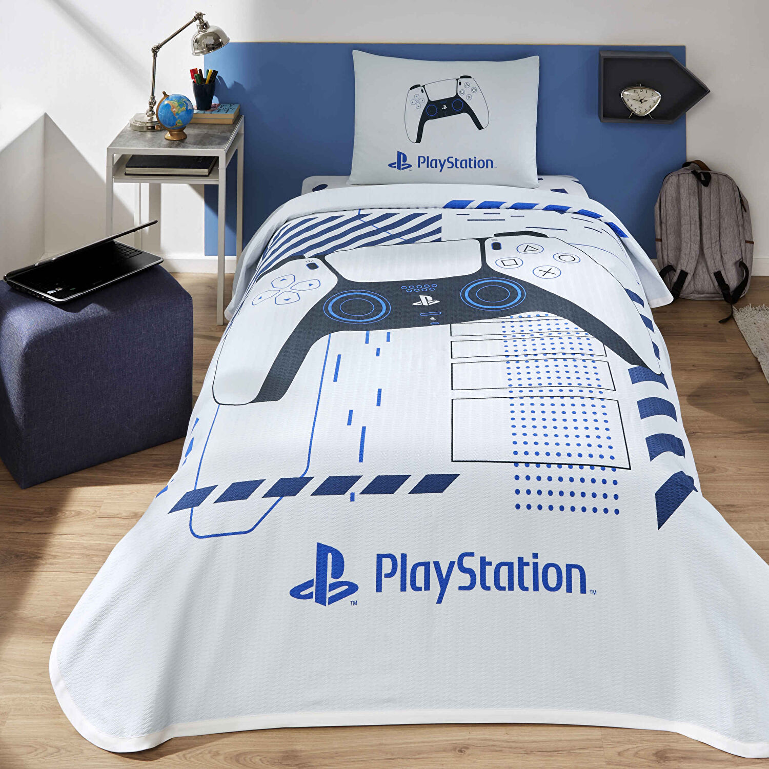 Taç Lisanslı Playstation Tek Kişilik Pamuk Pike Takımı