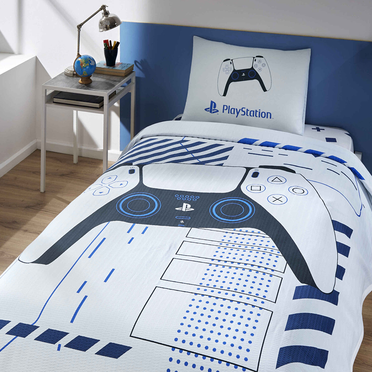 Taç Lisanslı Playstation Tek Kişilik Pamuk Pike Takımı