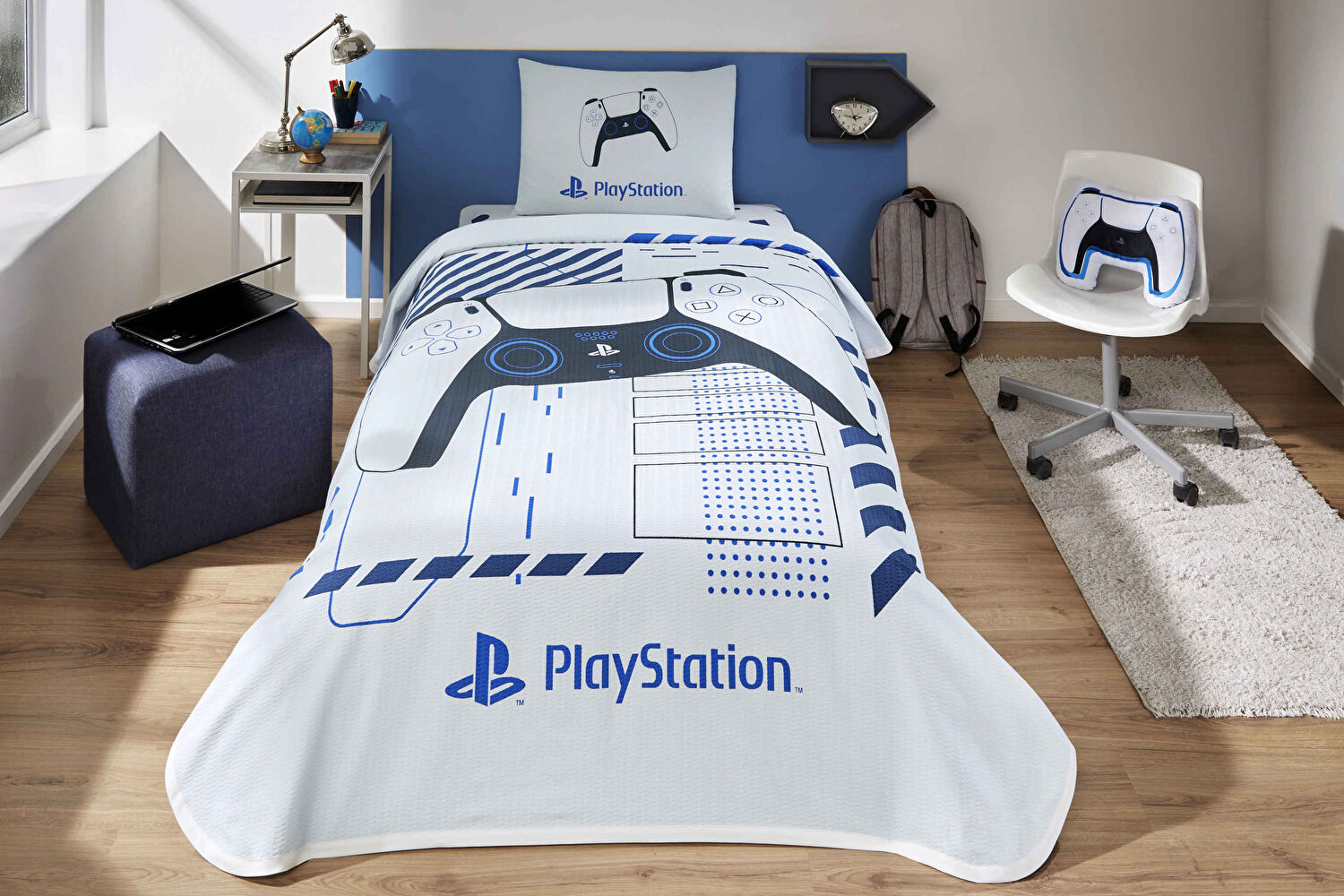 Taç Lisanslı Playstation Tek Kişilik Pamuk Pike Takımı