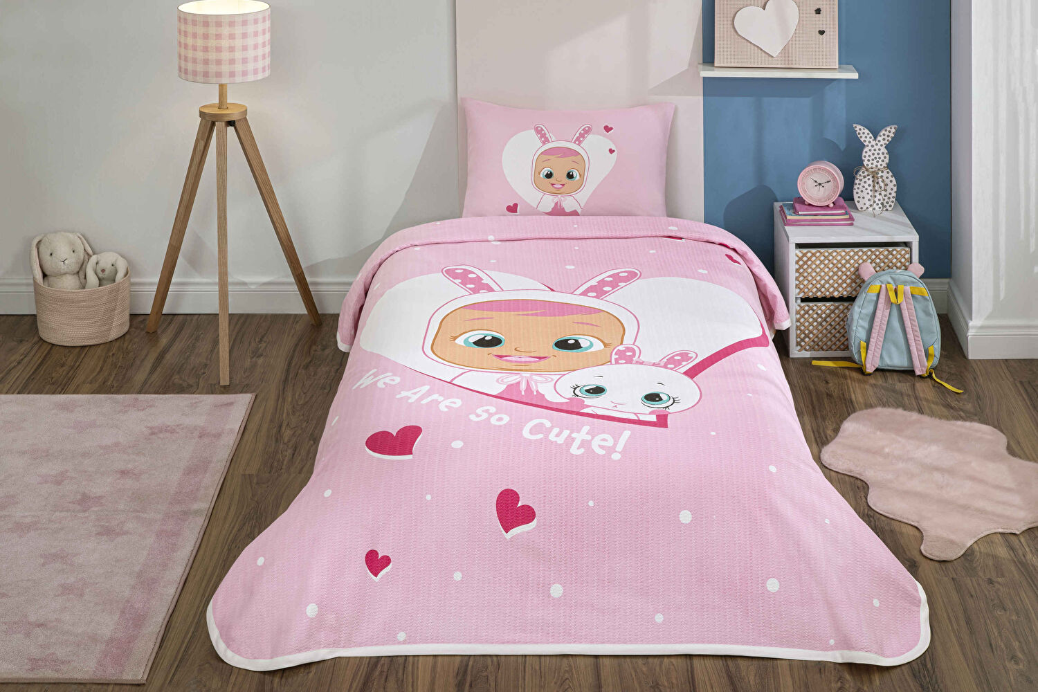 Taç Lisanslı Cry Babies Cute Tek Kişilik Pamuk Pike Takımı