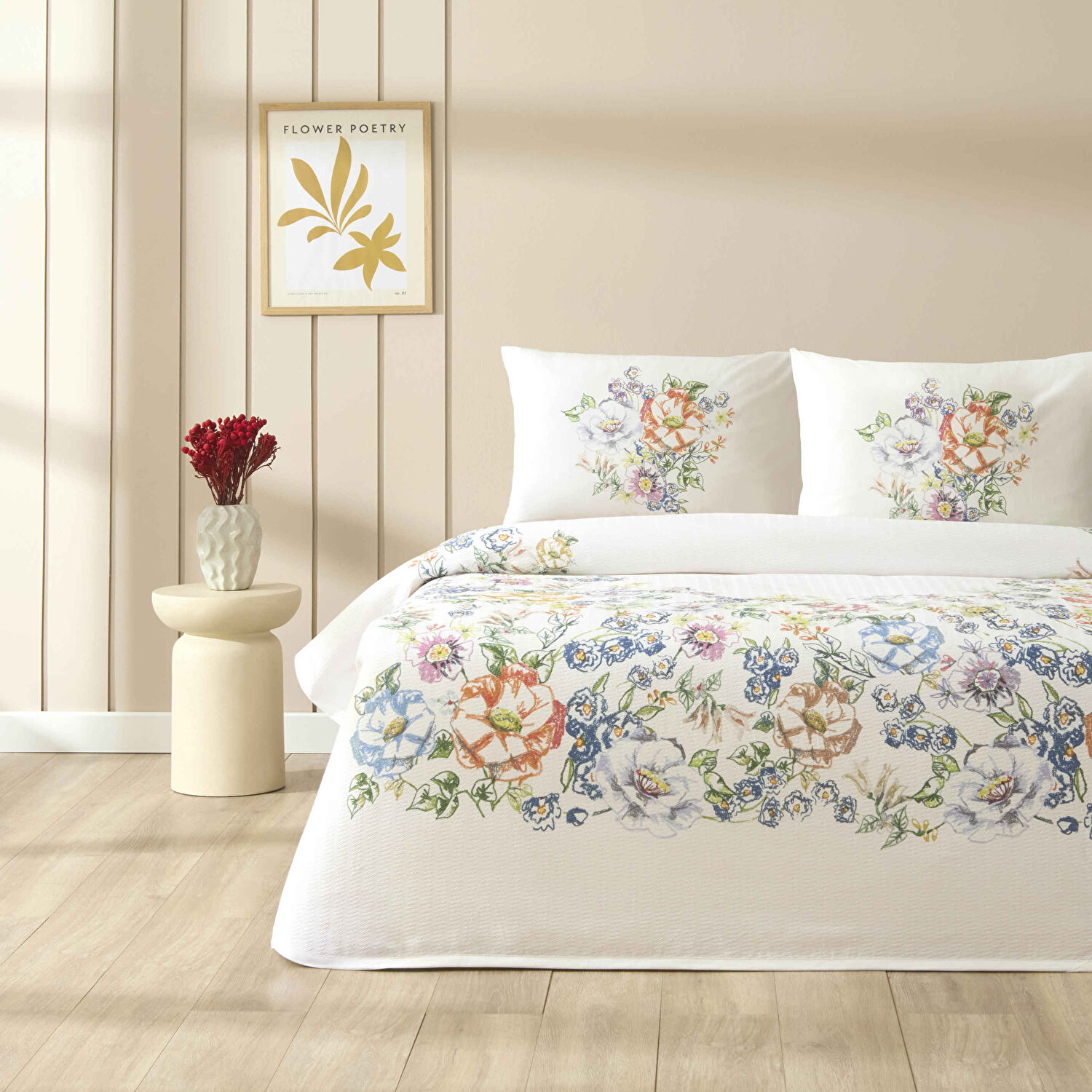 Taç Baskılı Soria Tek Kişilik Pike Takımı Lila