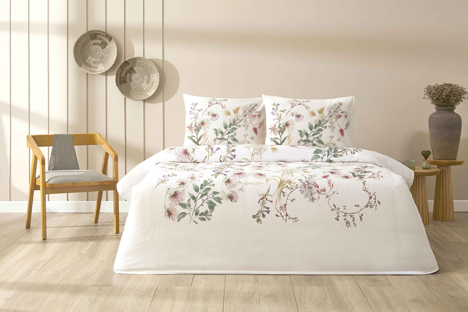 Taç Baskılı Soria Tek Kişilik Pike Takımı Lila