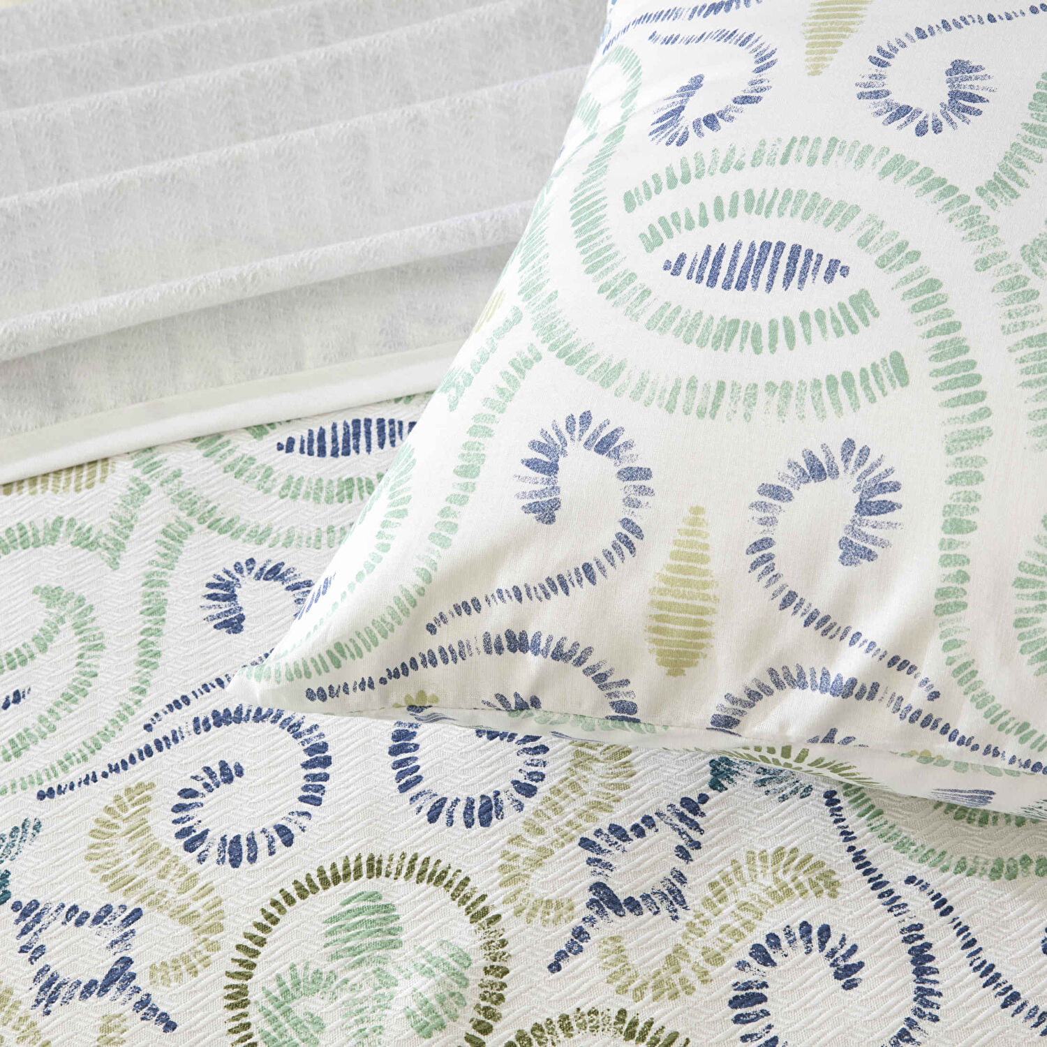 Taç Baskılı Mireva Çift Kişilik Pike Takımı Yeşil