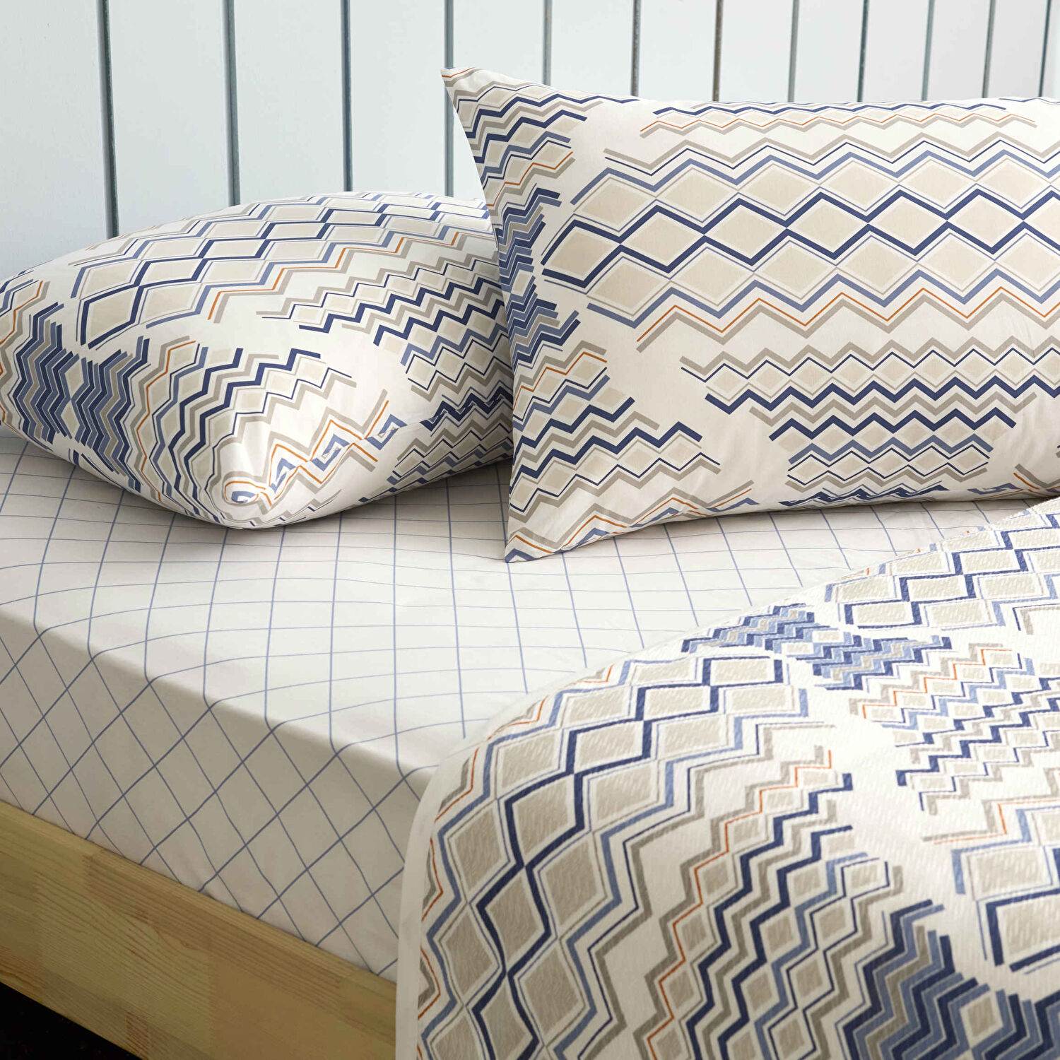 Taç Baskılı Zariel Çift Kişilik Pike Takımı Gri