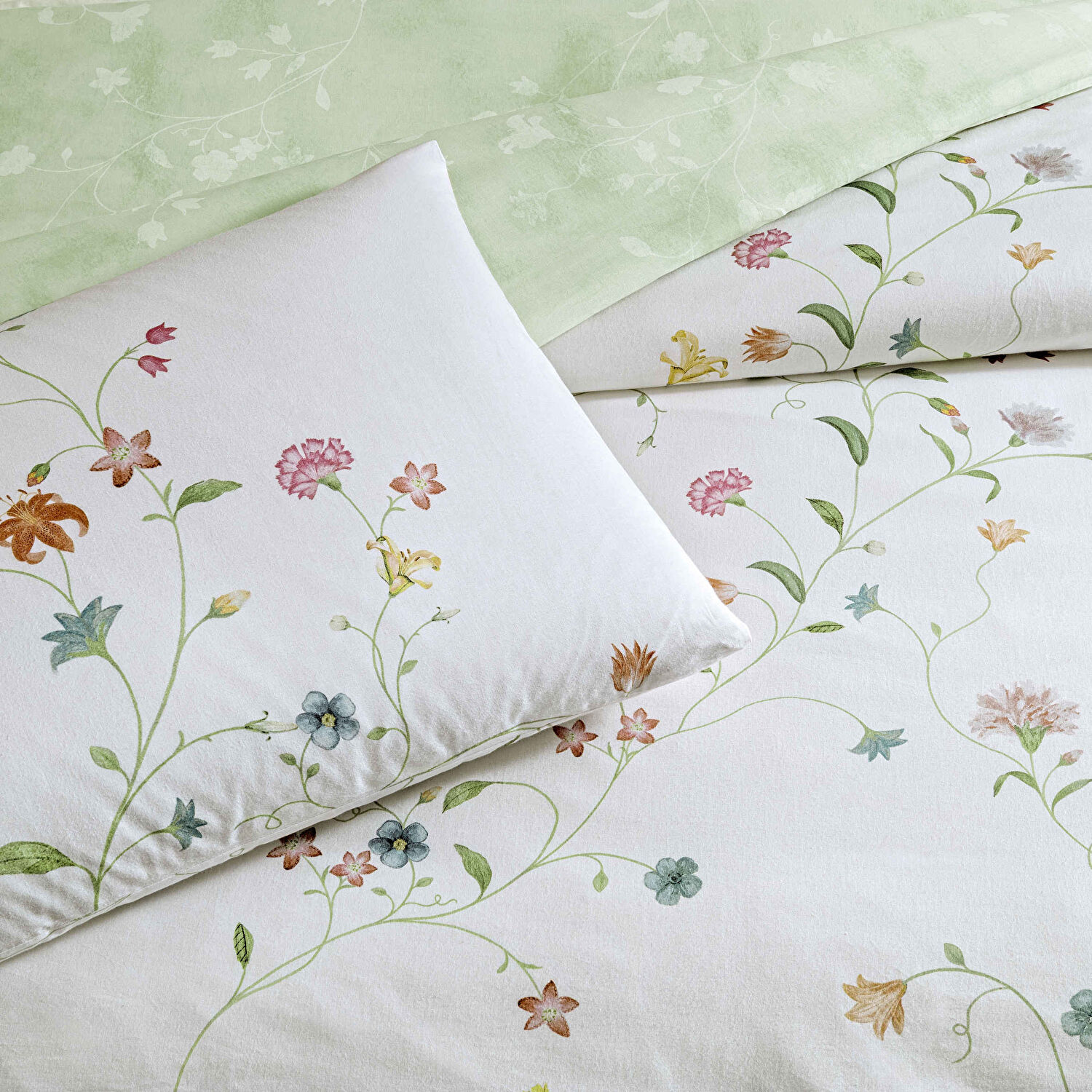 Taç Lorinda Ranforce Tek Kişilik Nevresim Takımı Yeşil