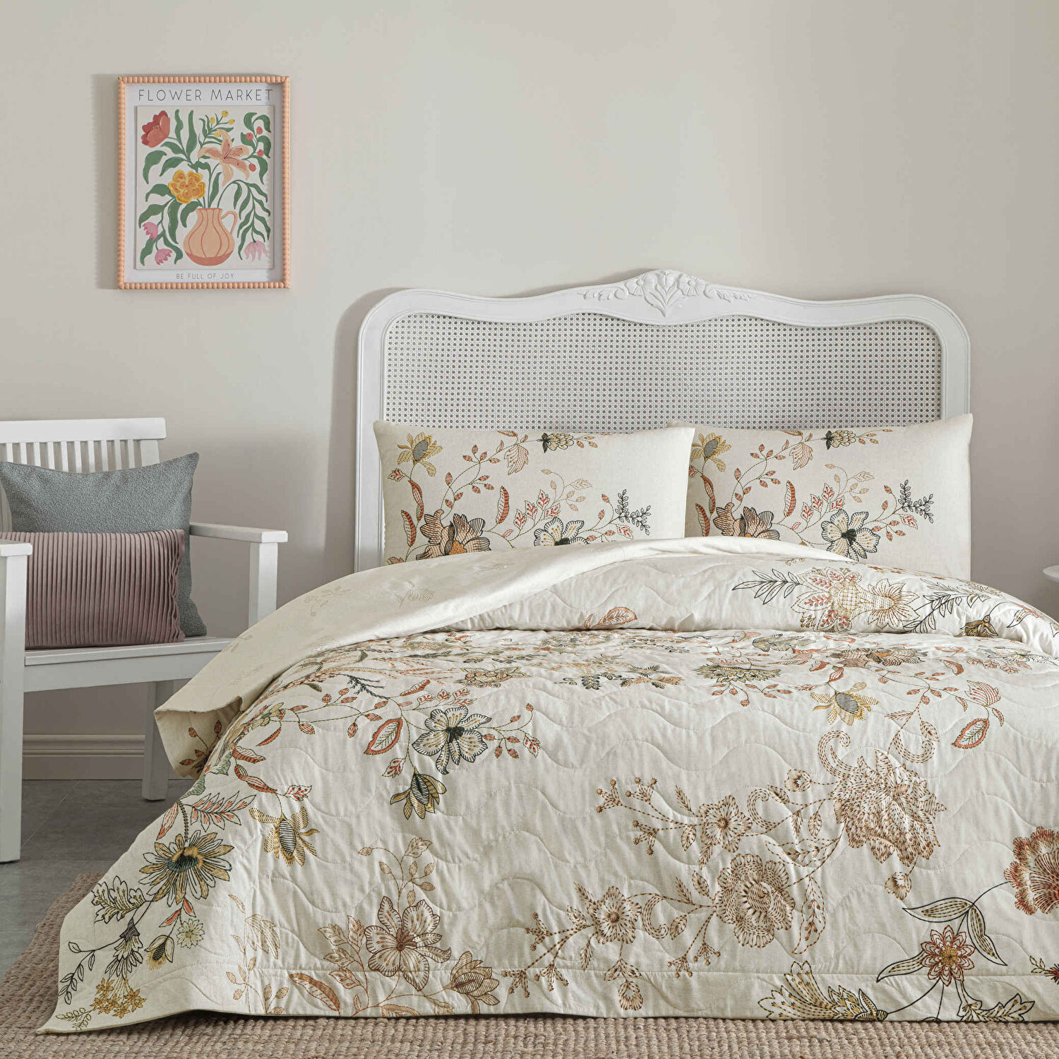 Taç Despina Çift Kişilik Complete Set Beyaz