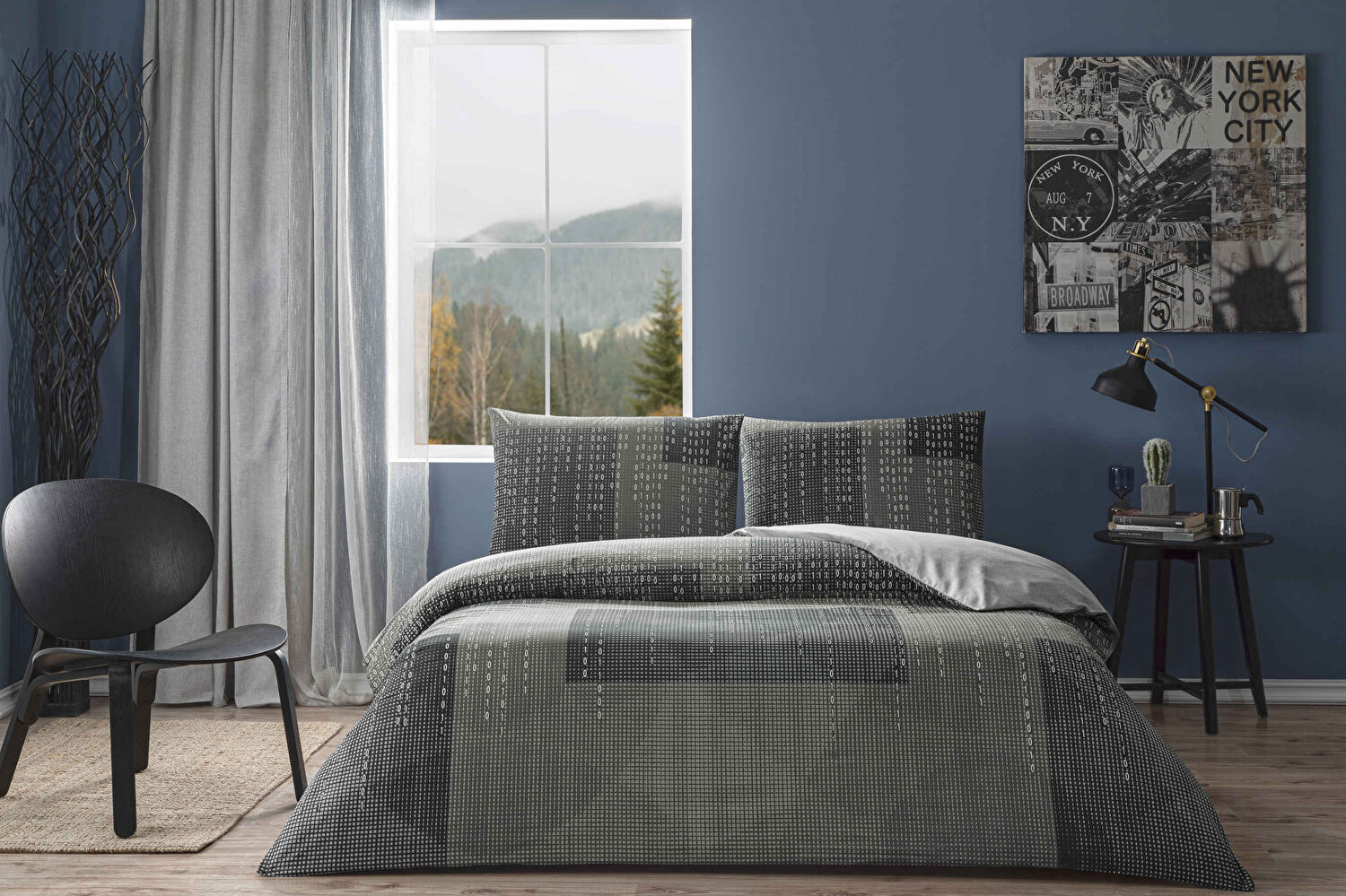 Taç Mirzae Ranforce Tek Kişilik Nevresim Takımı Antrasit