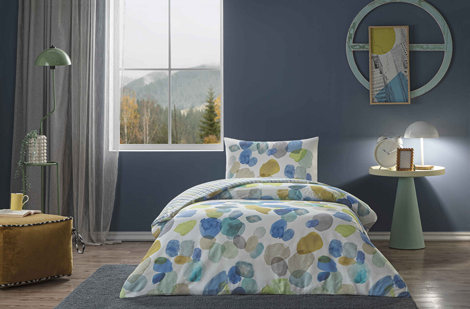 Taç Loria Ranforce Tek Kişilik Nevresim Takımı Sarı