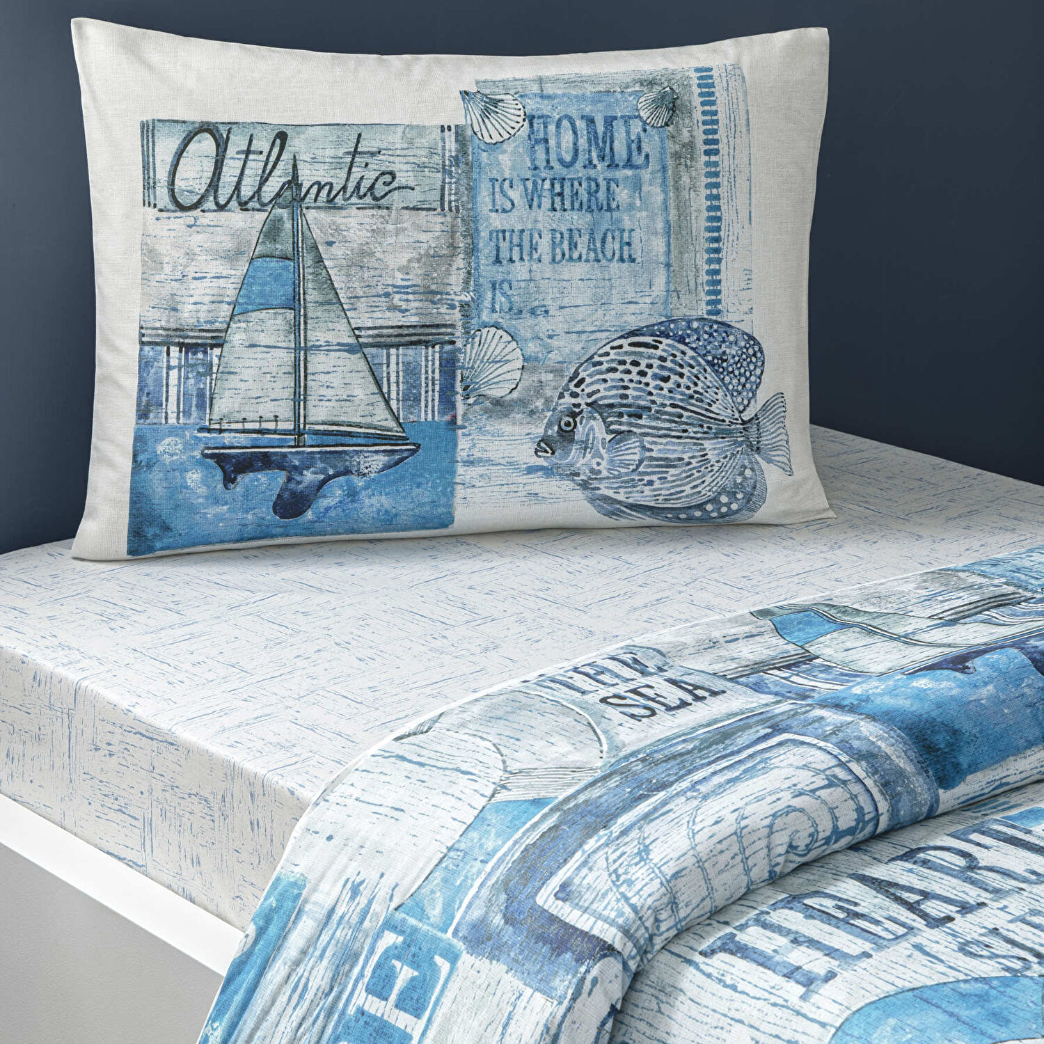 Taç Maren Ranforce Tek Kişilik Nevresim Takımı Turkuaz