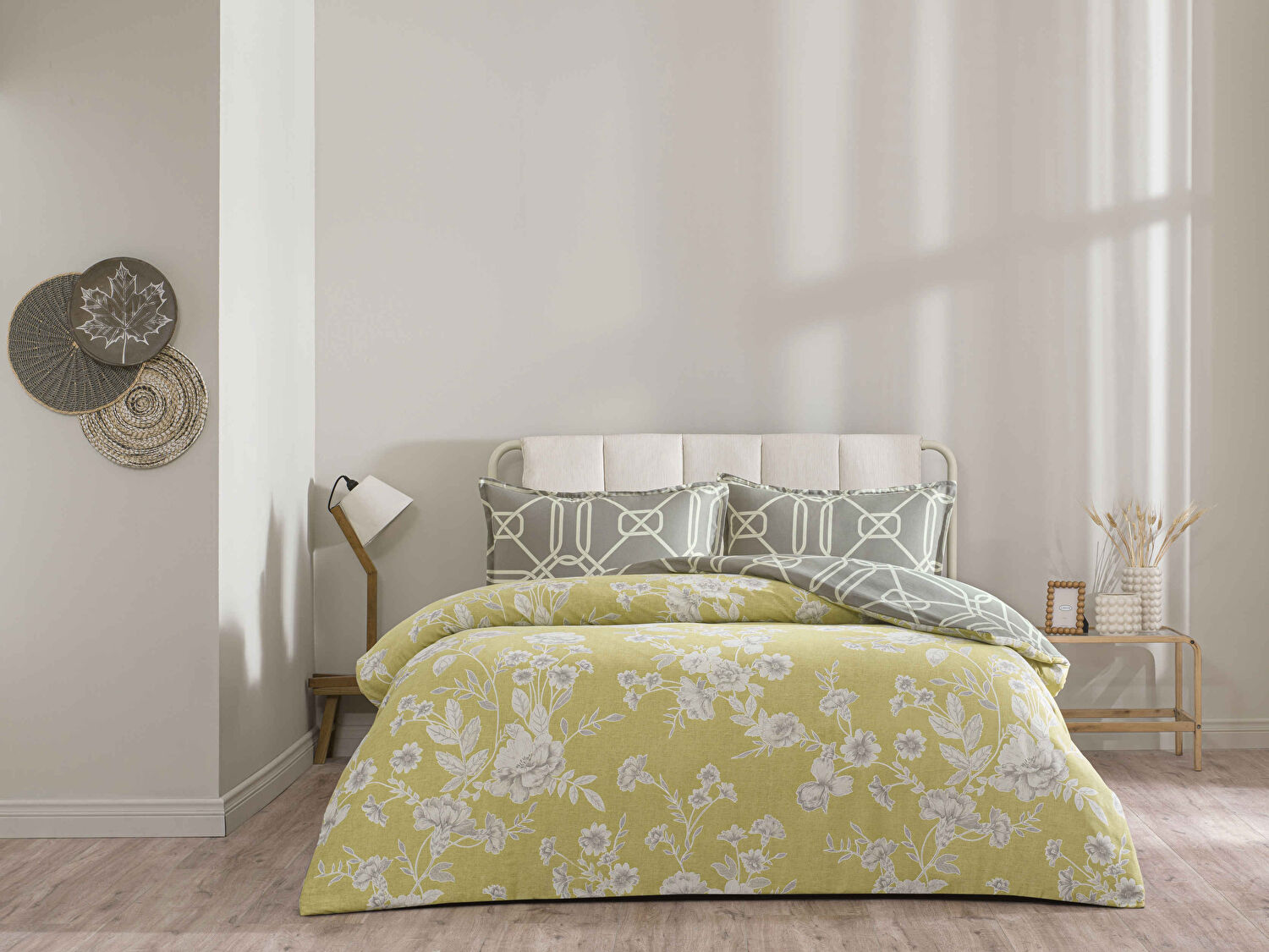 Taç Oveline Pamuk Çift Kişilik Seç&Ser Nevresim Takımı Sarı