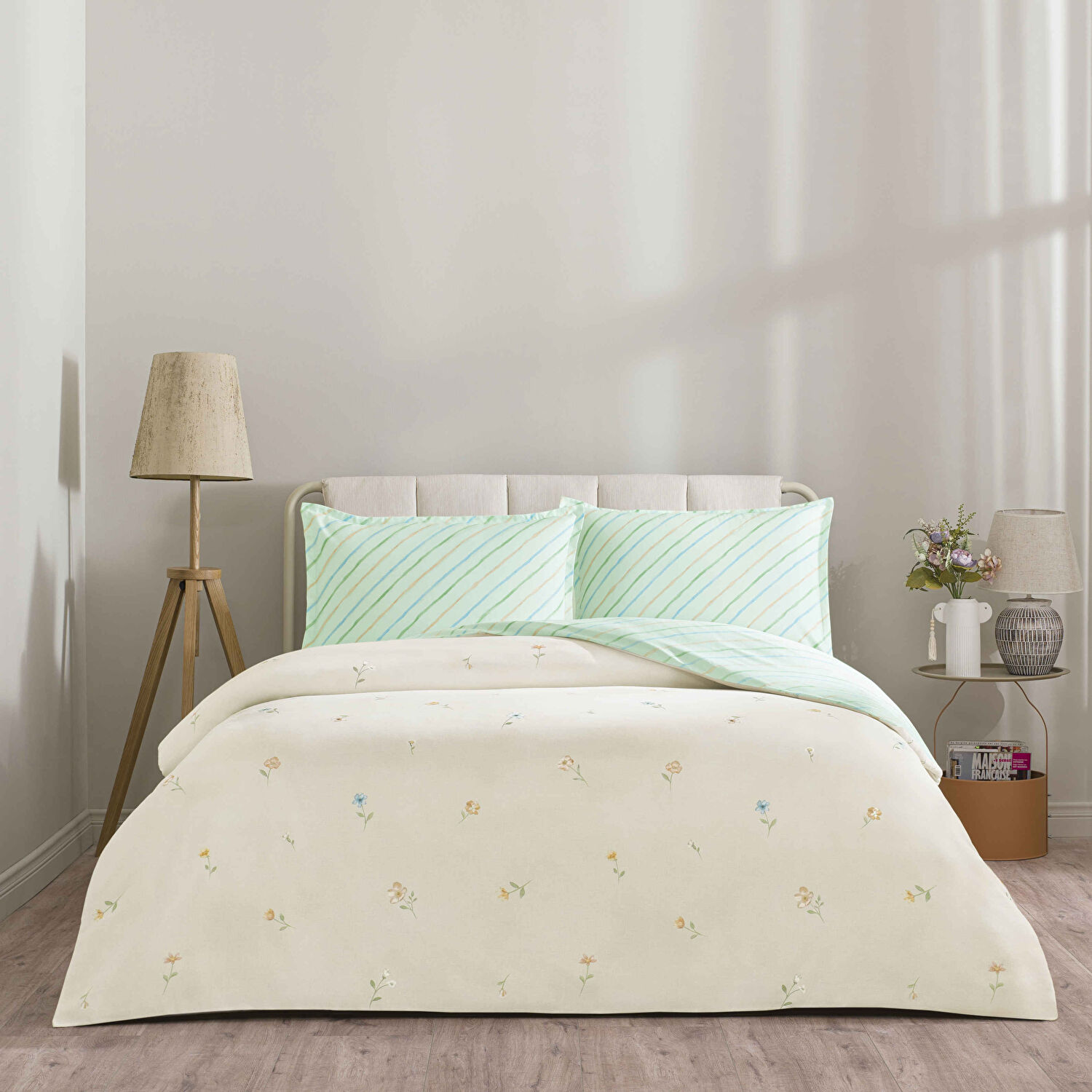 Taç Merlin Pamuk Çift Kişilik Seç&Ser Nevresim Takımı Kremrengi