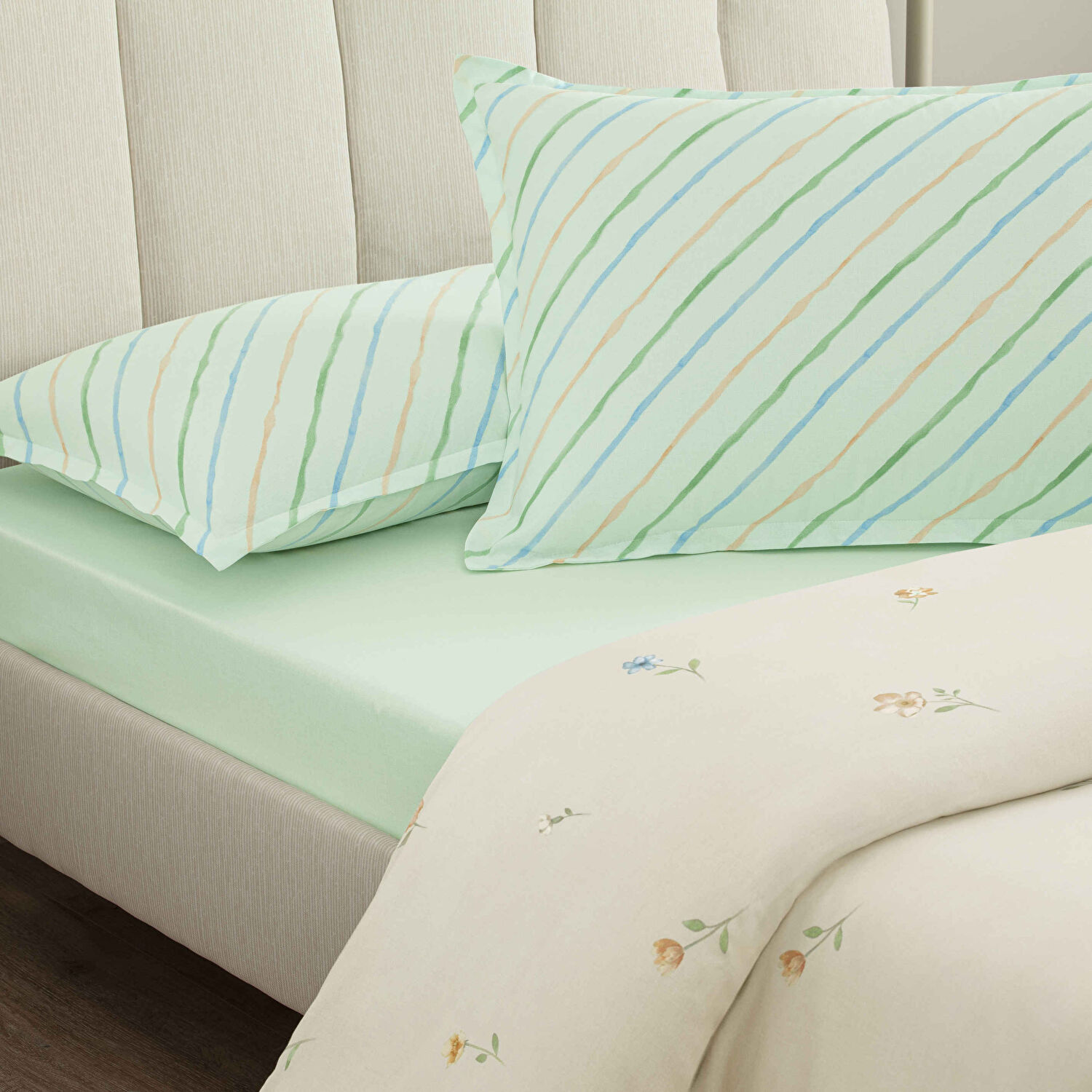 Taç Merlin Pamuk Çift Kişilik Seç&Ser Nevresim Takımı Kremrengi