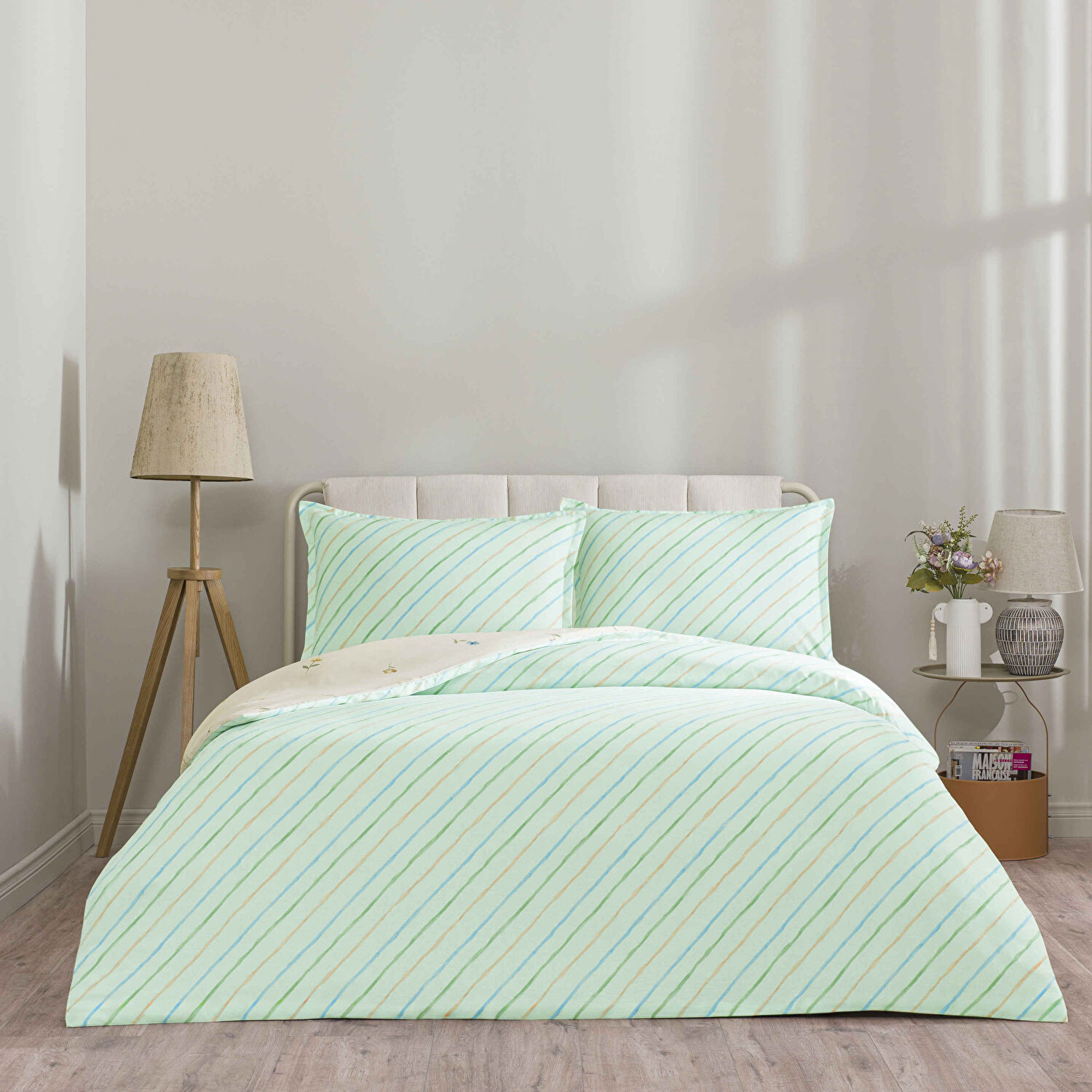 Taç Merlin Pamuk Çift Kişilik Seç&Ser Nevresim Takımı Kremrengi