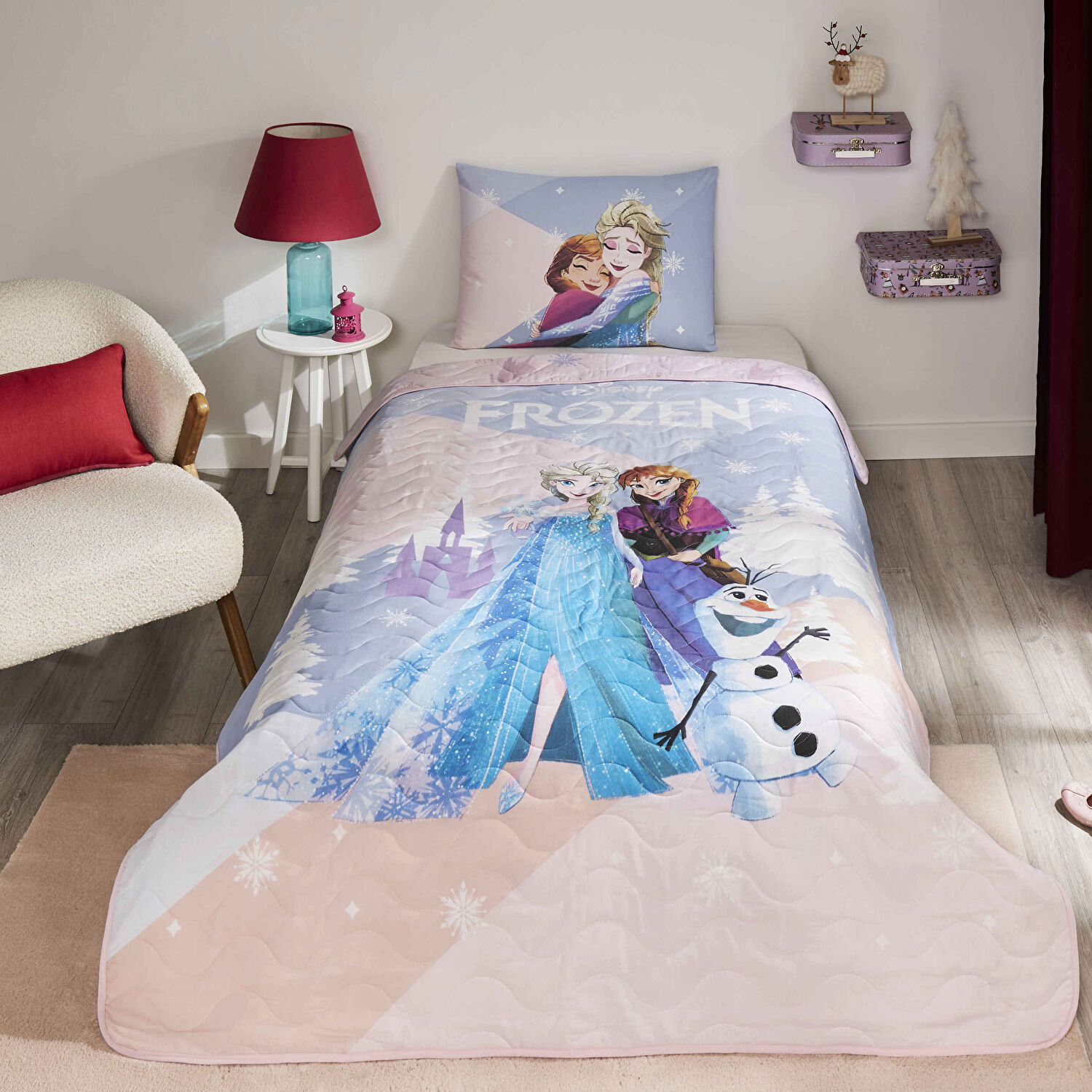 Lisanslı Disney Frozen Winter Tek Kişilik Yatak Örtüsü Seti