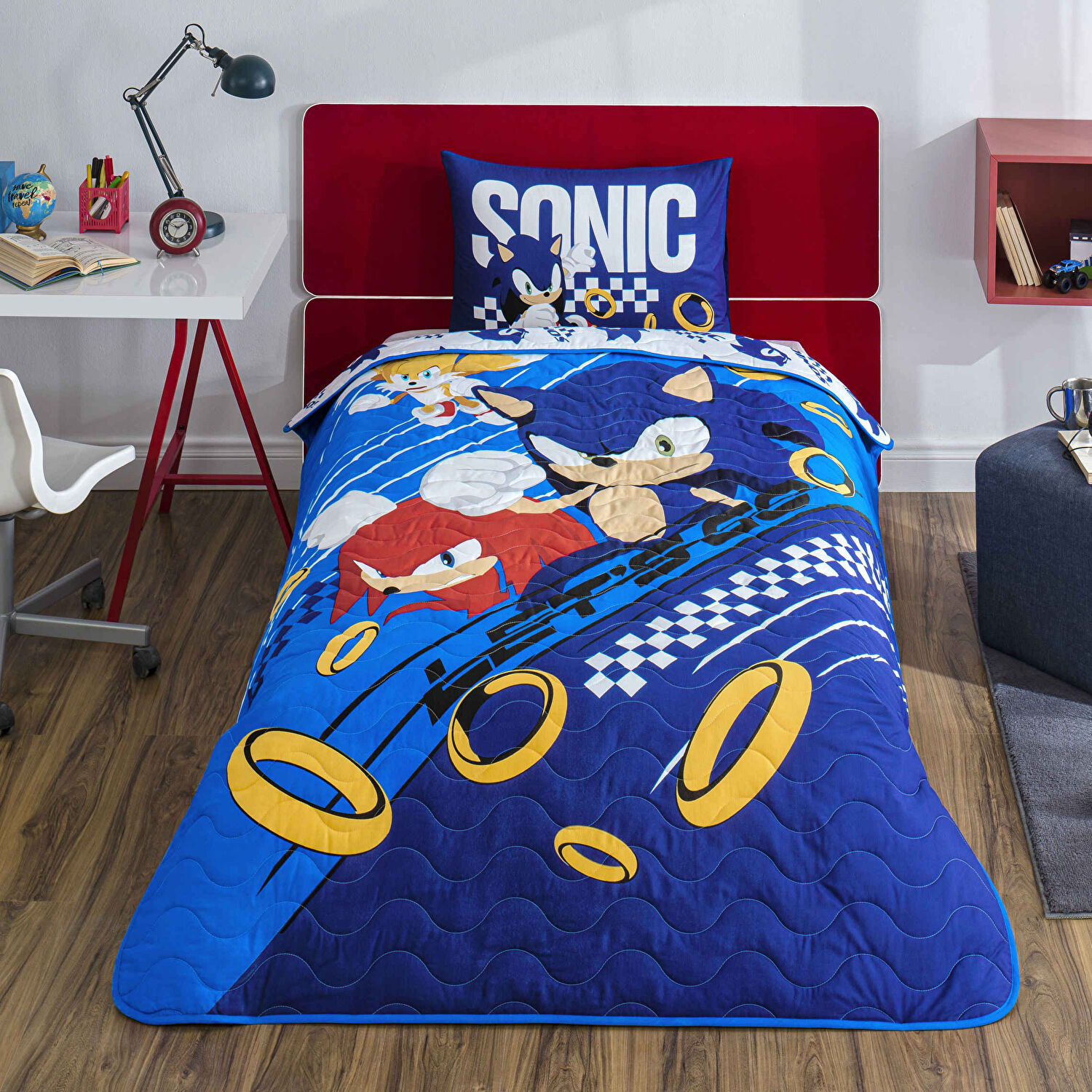 Lisanslı Sonic Tek Kişilik Yatak Örtüsü Seti